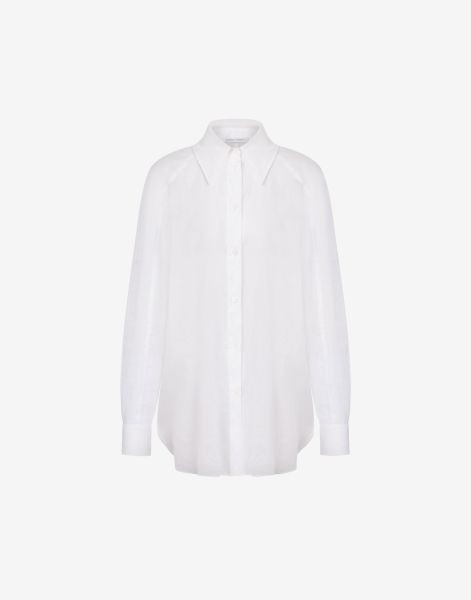 Camisa oversize de organza de algodón
