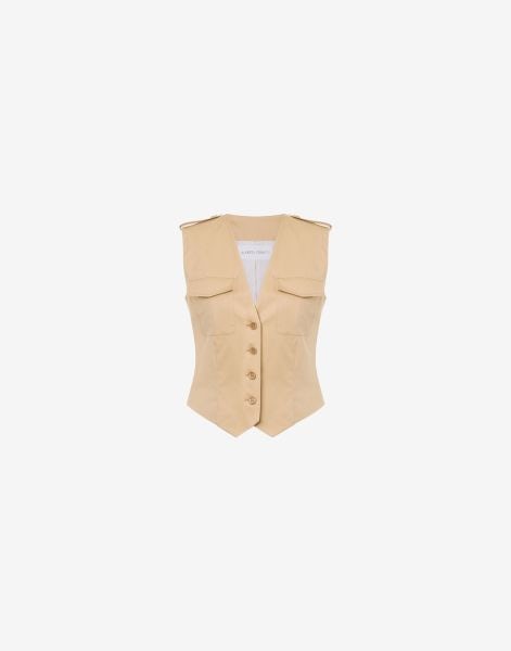 Waistcoat in Stretch sateen with pockets