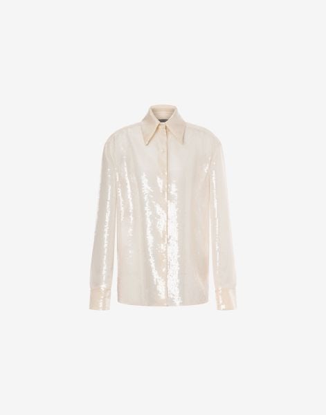 Shirt with sequins on organza