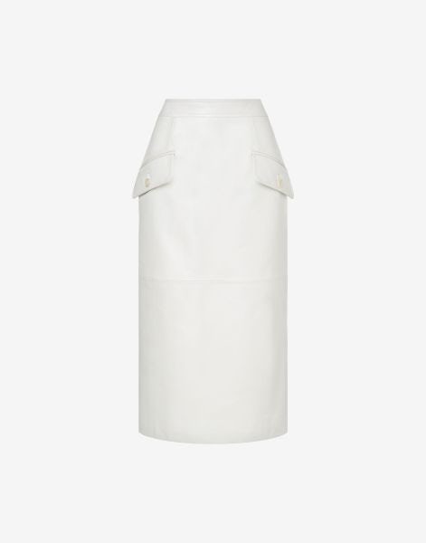 High-waisted nappa leather skirt