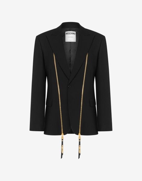 Zipper Details stretch gabardine jacket