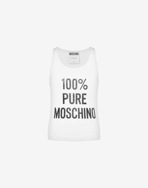Tanktop aus Stretch-Baumwolle 100% Pure Moschino