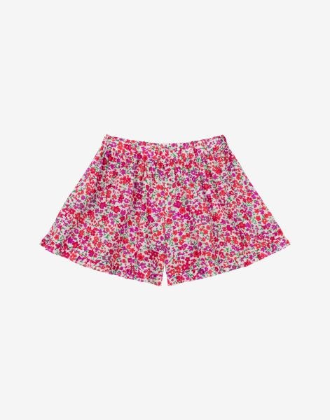 Pantalón corto infantil de algodón con estampado de flores