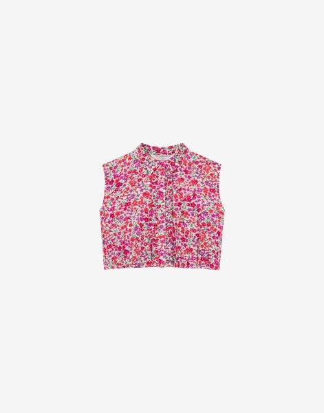 Kids' cotton top with flower print
