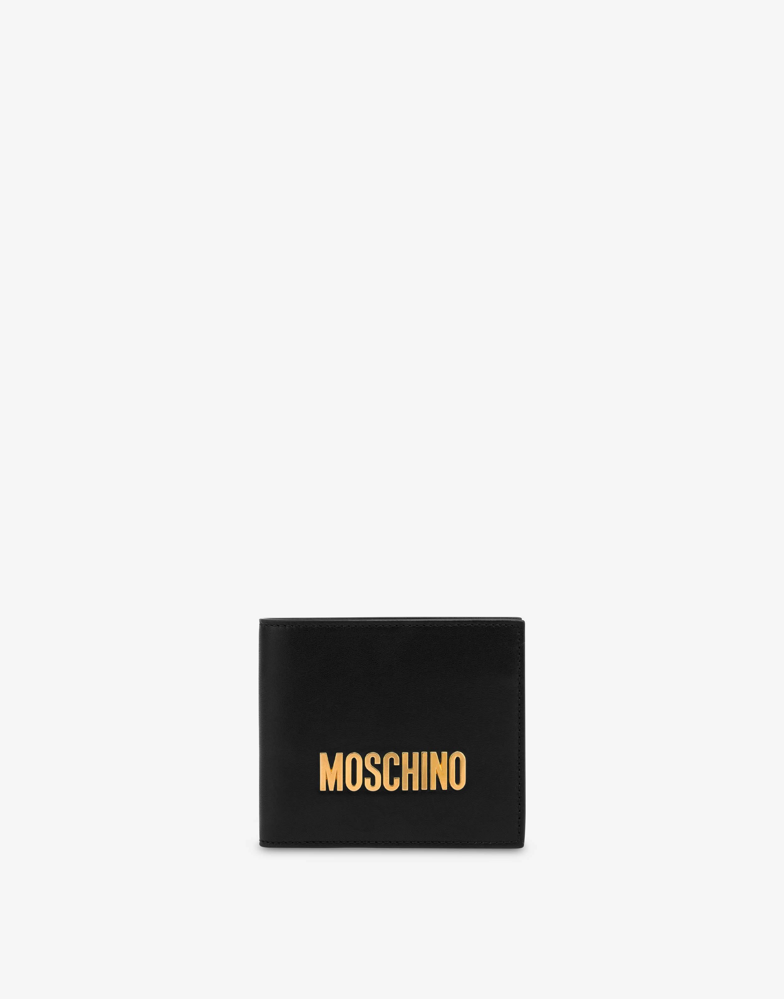 Metallic Logo Flap Wallet
