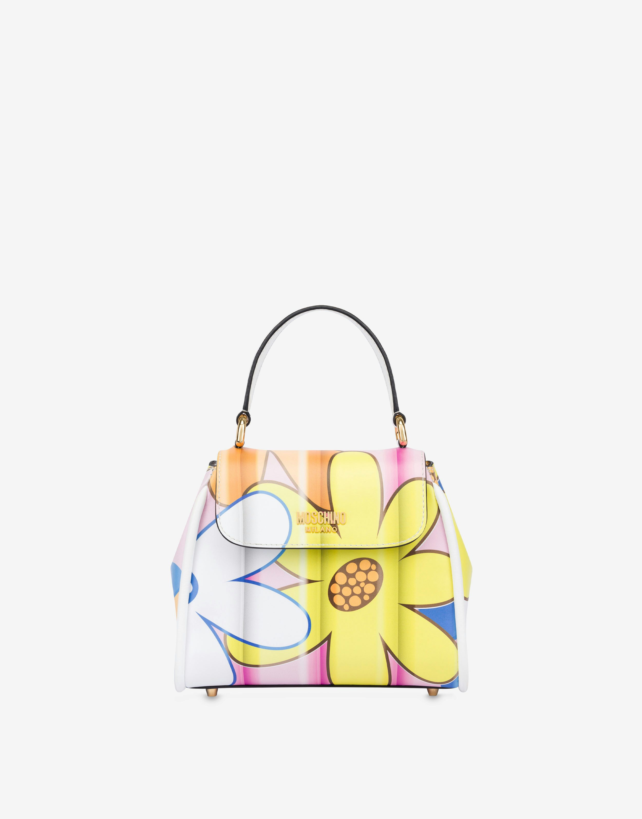 Sac À Main En Cuir De Veau Allover Flowers