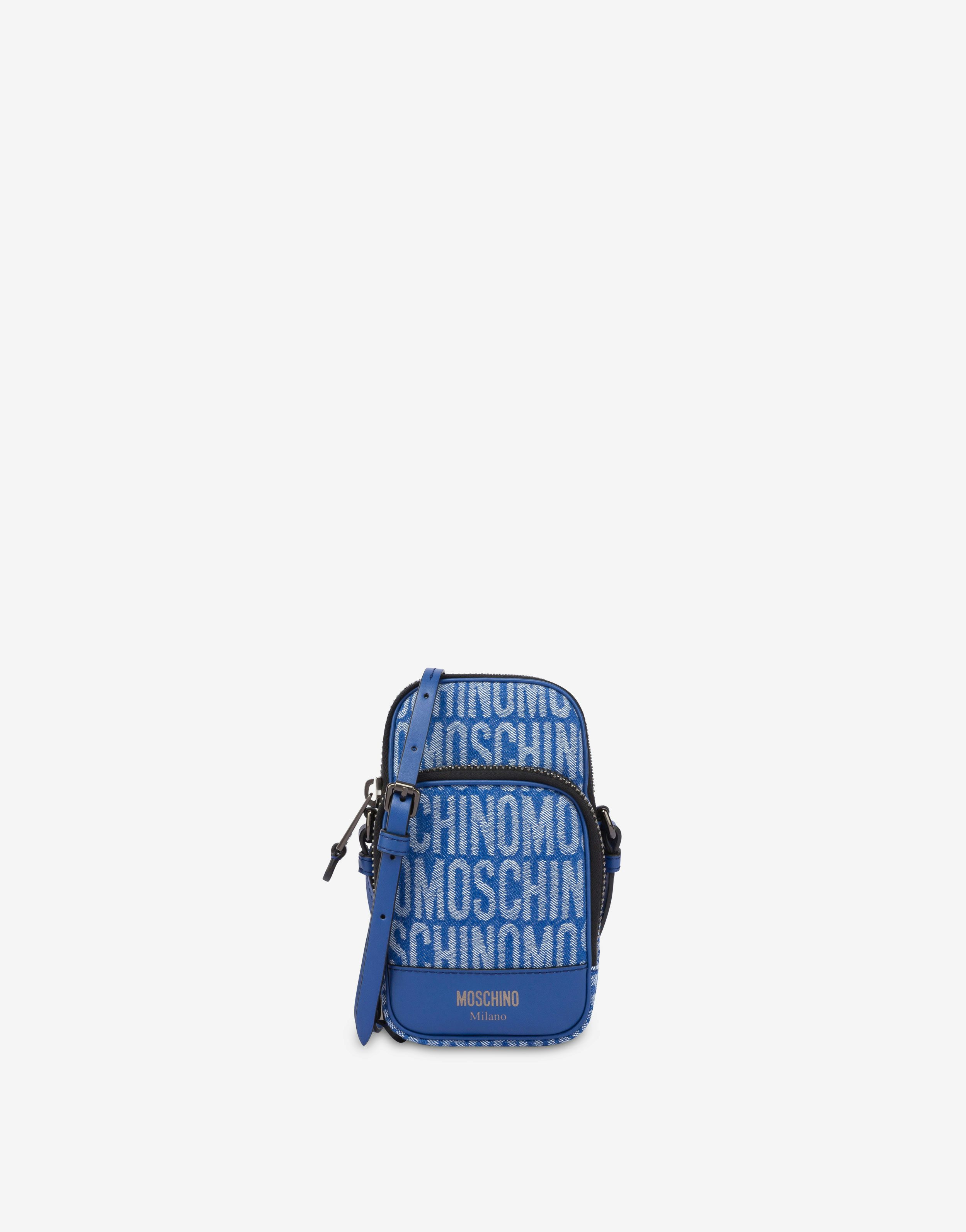 All-over Logo Denim Phone Pouch
