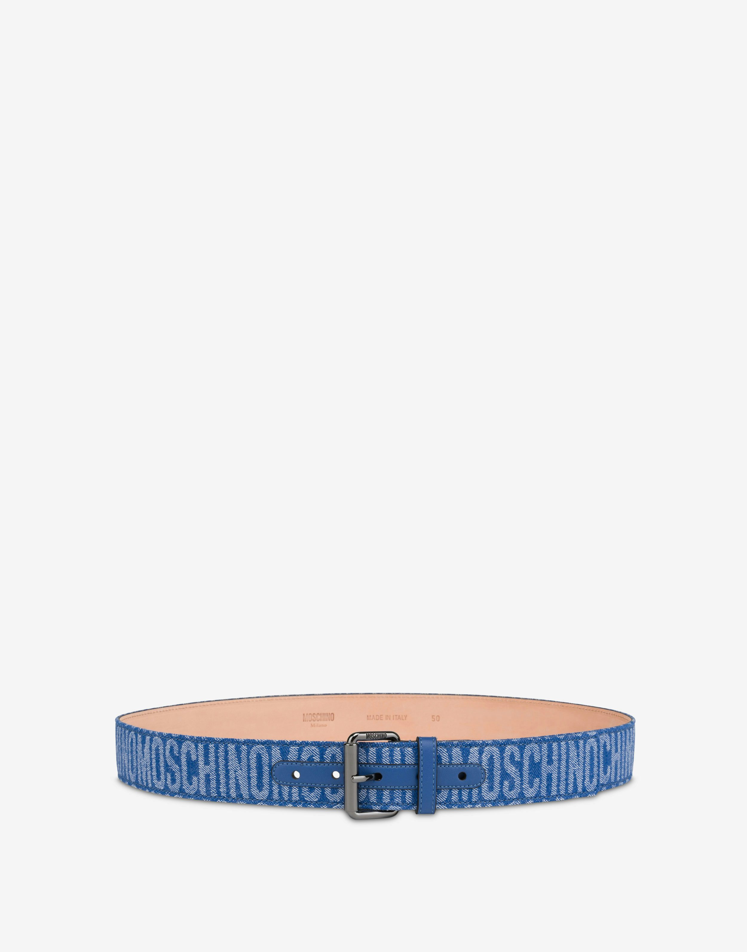 All-over Logo Denim Belt