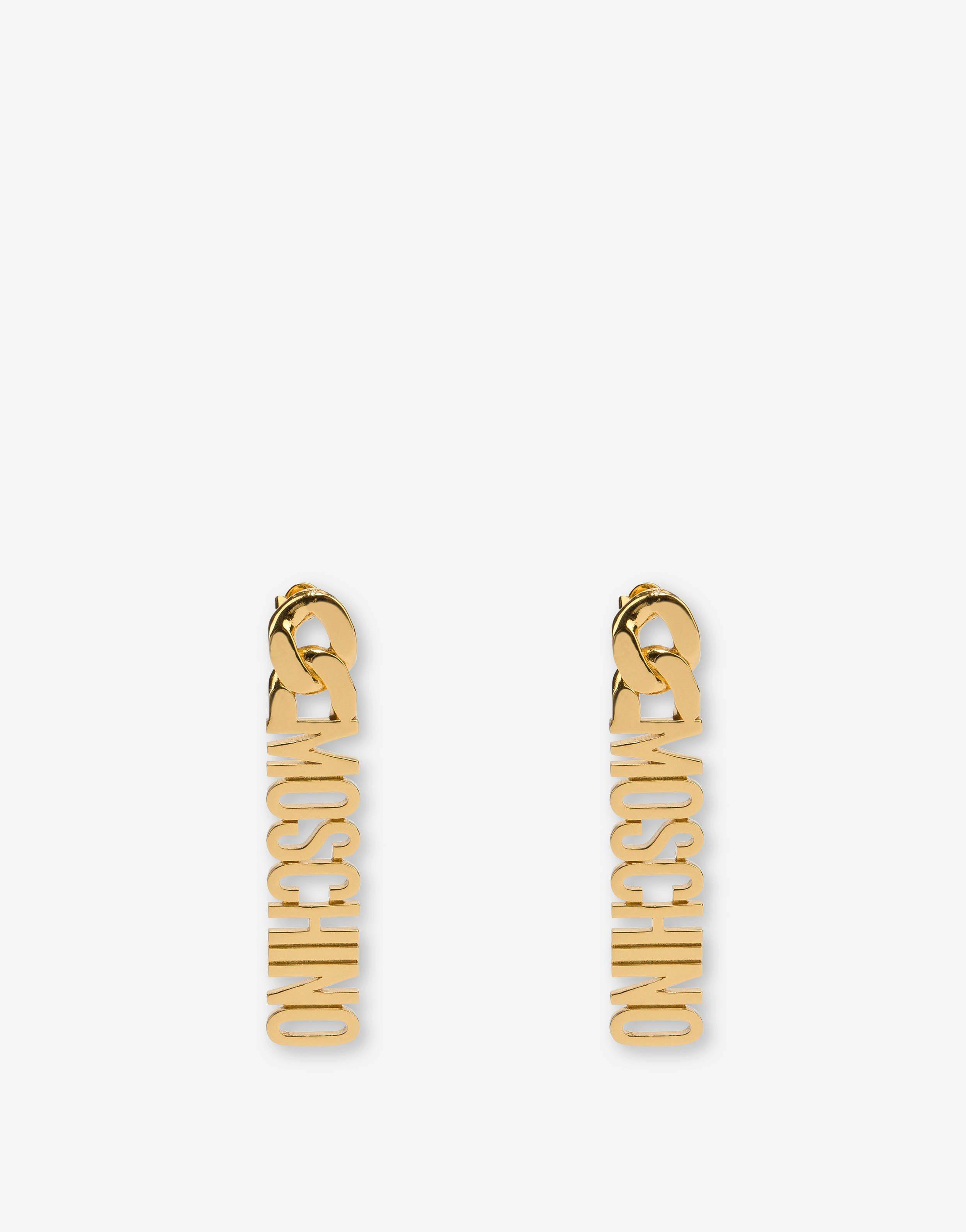 Lettering Logo Drop Earrings