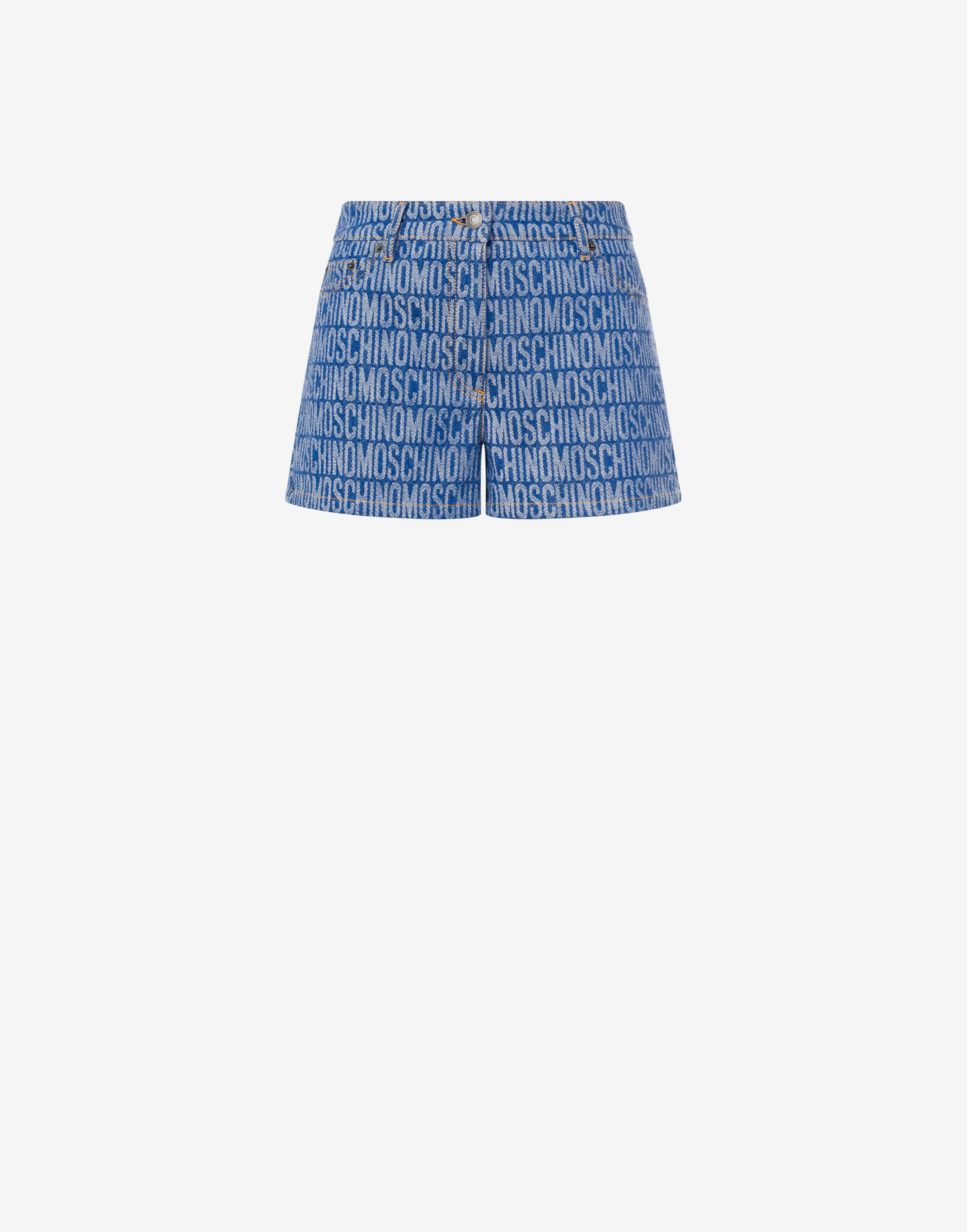 All-over Logo Denim Shorts
