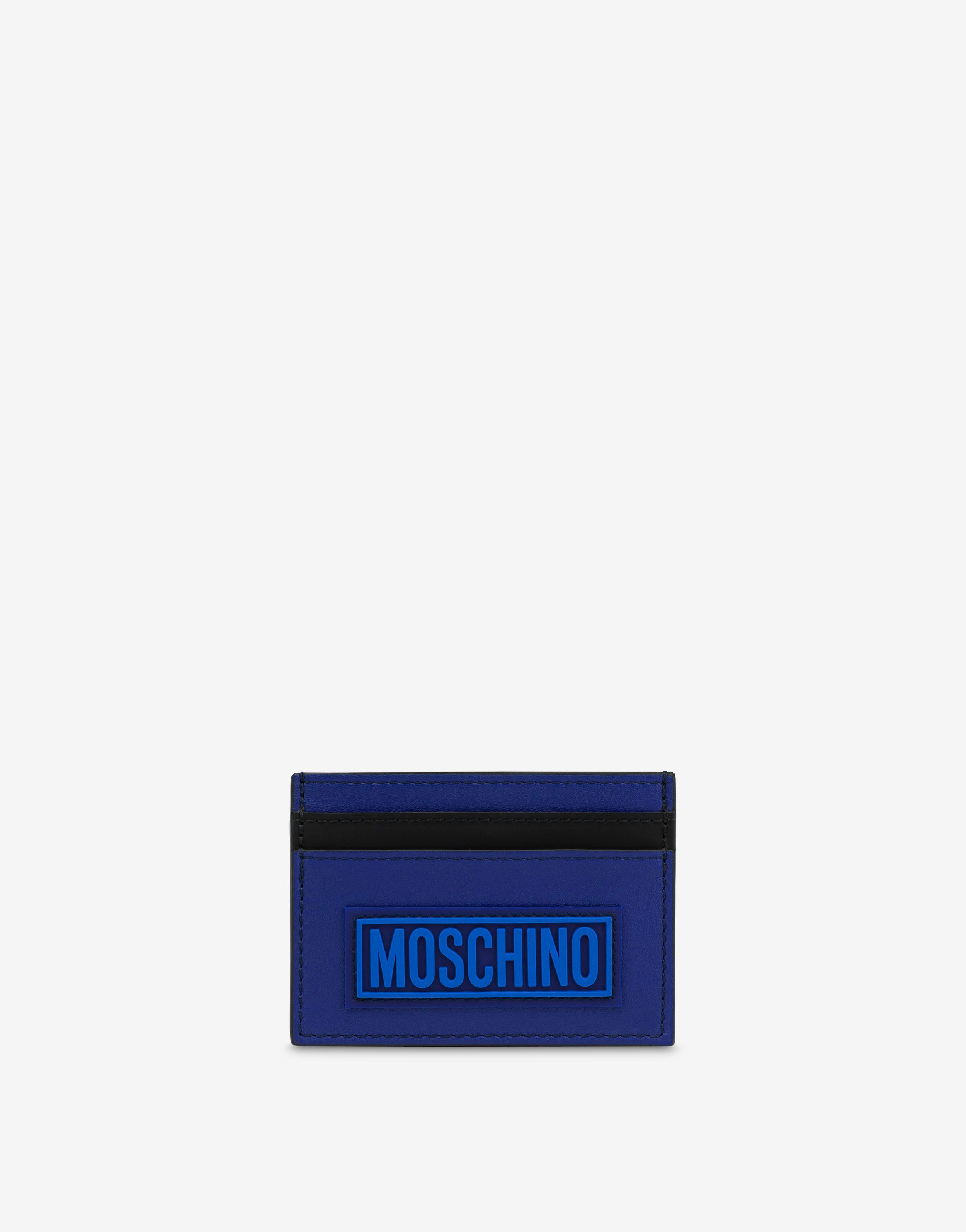 Porte-cartes En Cuir De Veau Rubber Logo