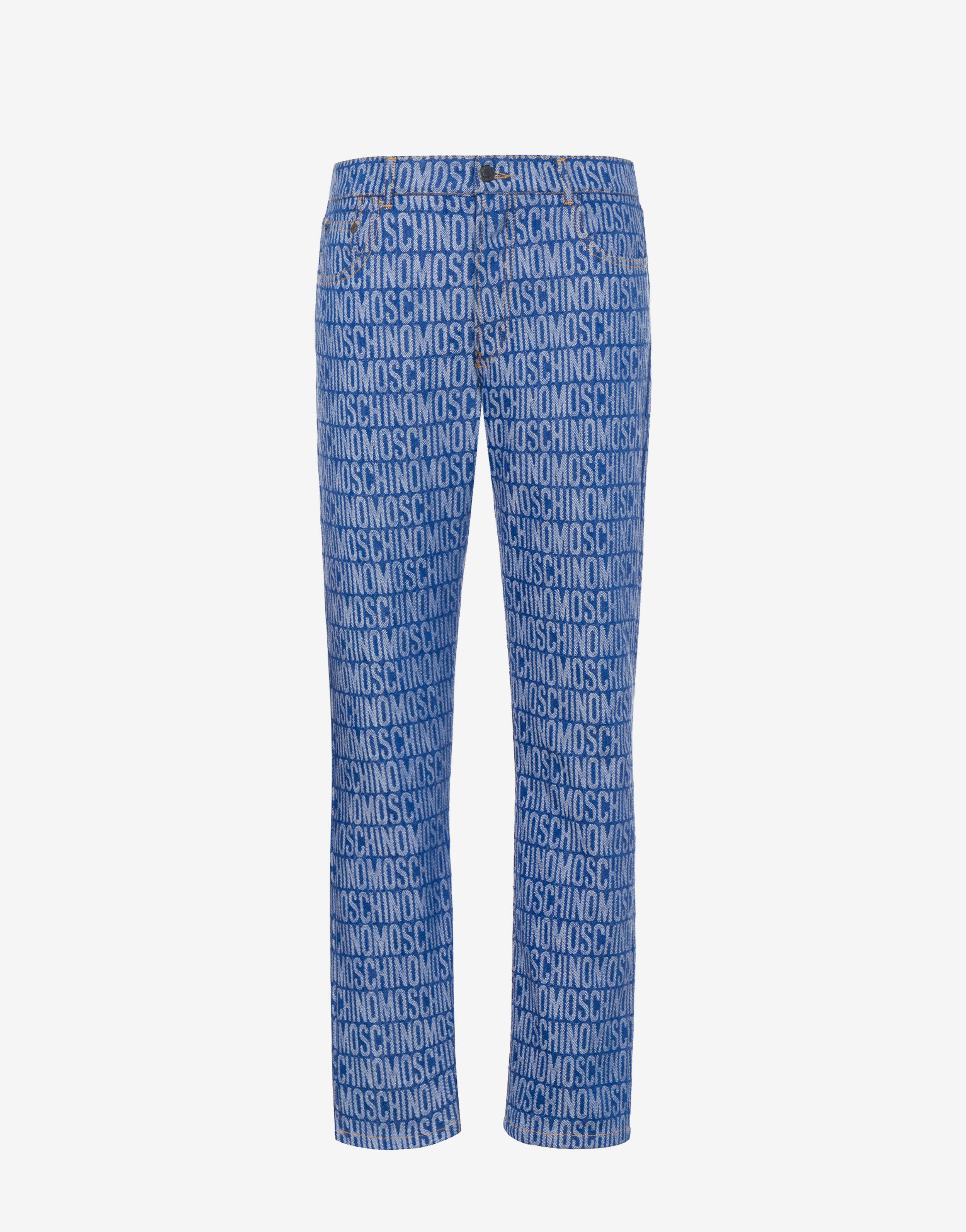 All-over Logo Jacquard Denim Trousers