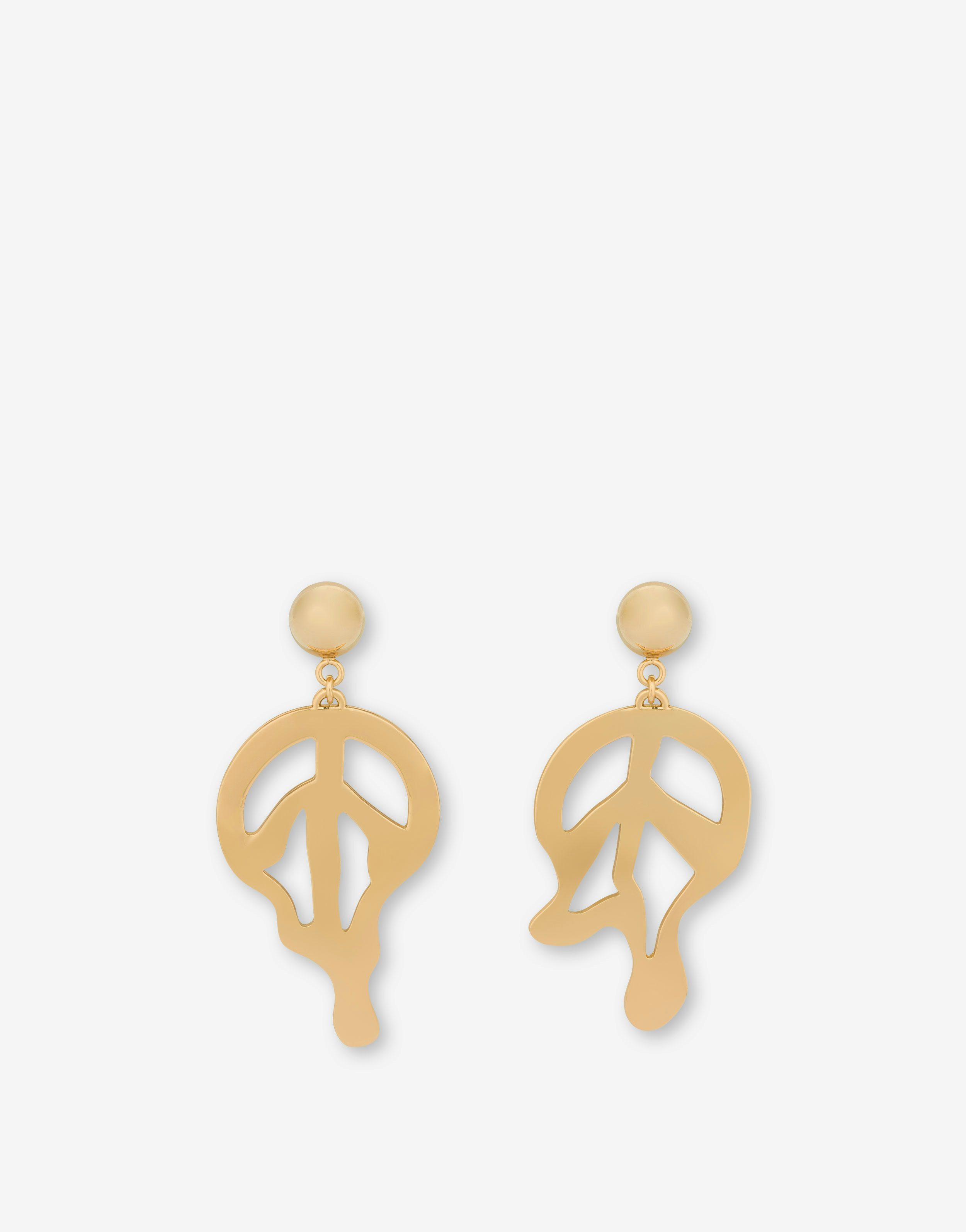 Morphed Peace Symbol Drop Earrings
