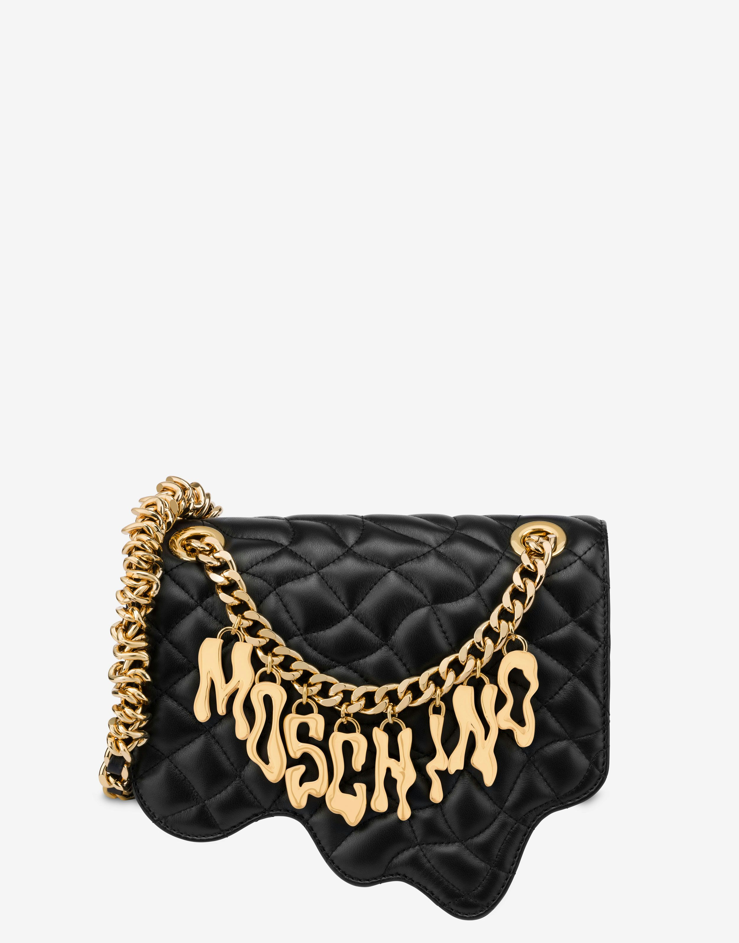 Morphed Lettering Quilted Shoulder Bag