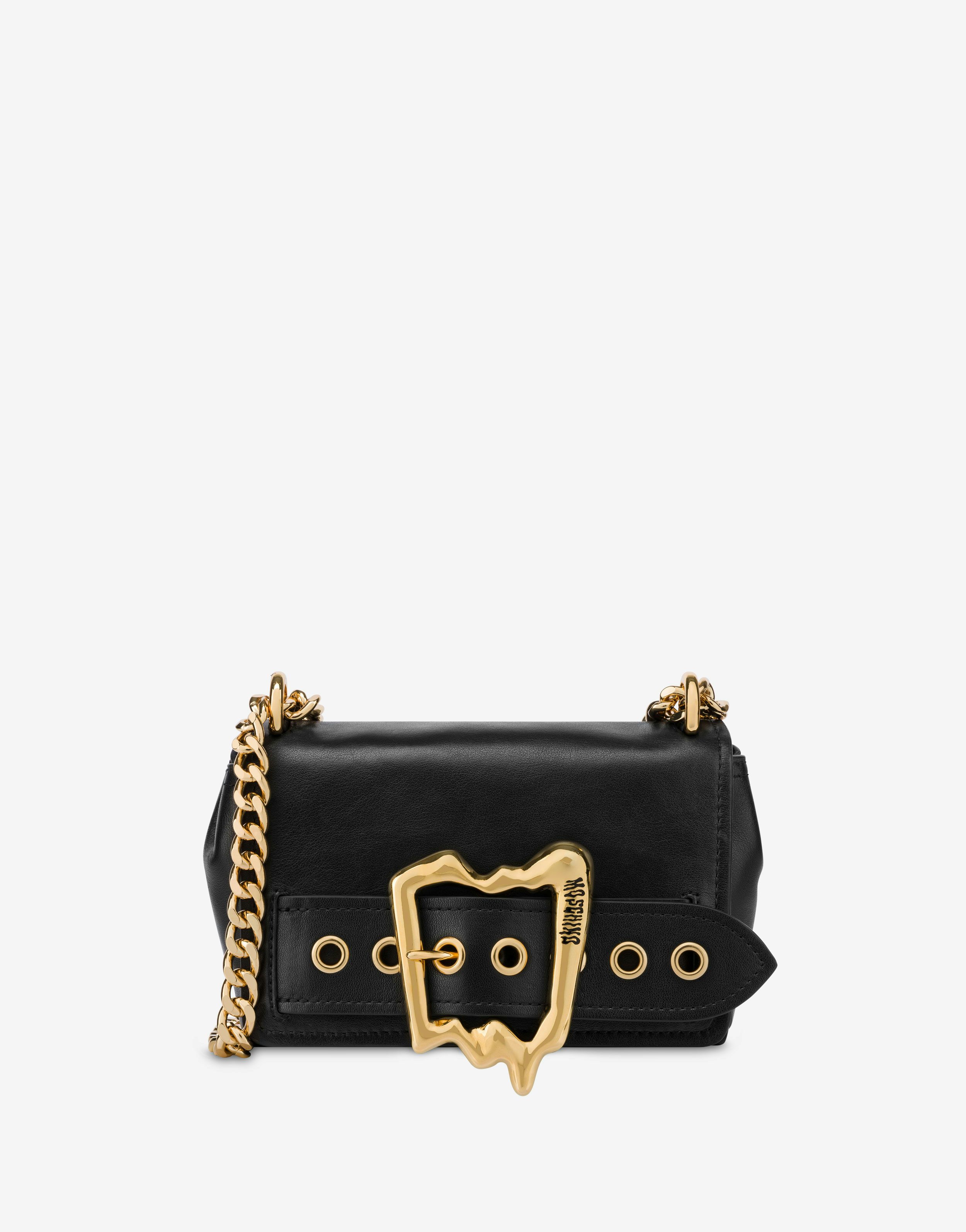 Morphed Buckle Calfskin Shoulder Bag