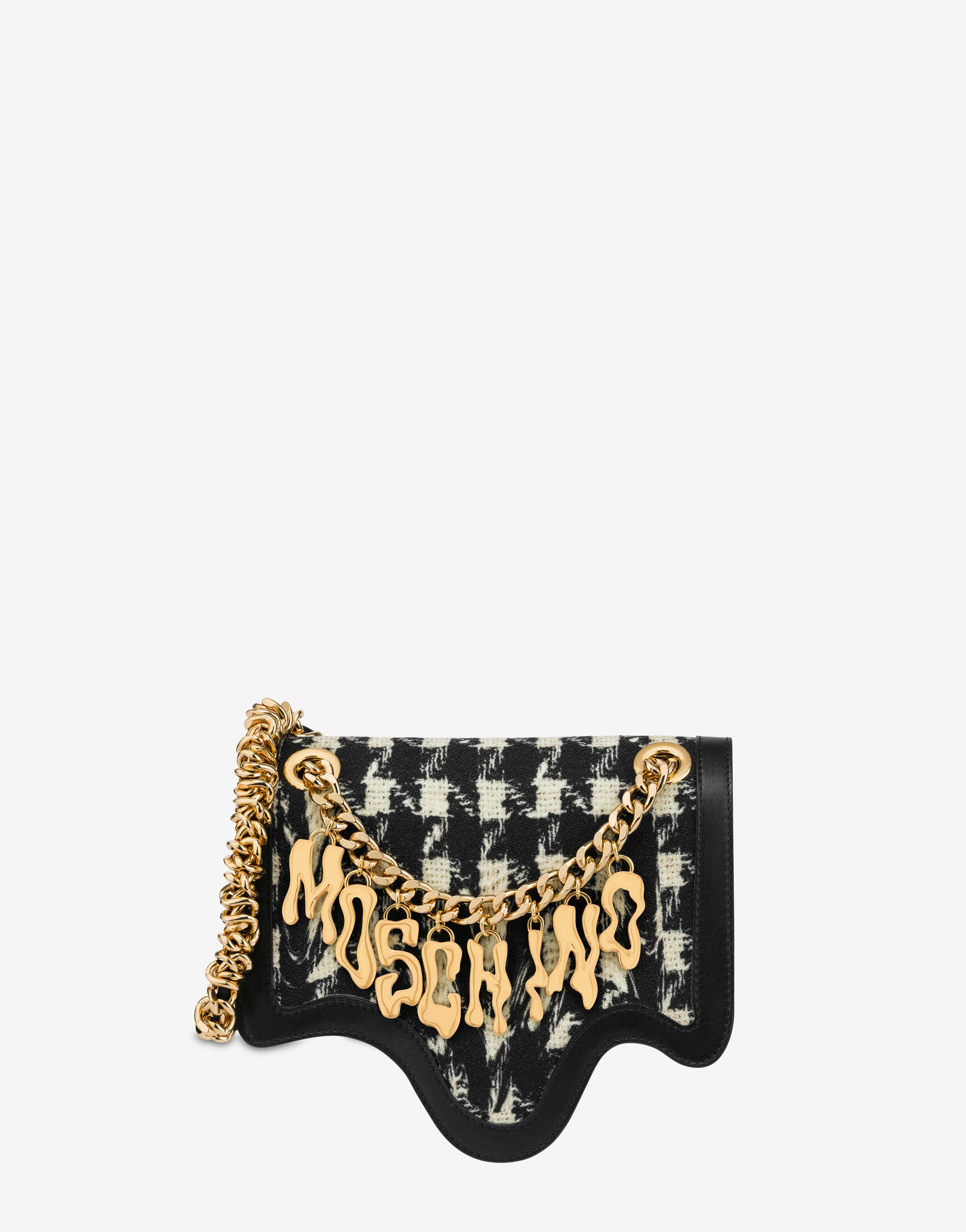 Morphed Lettering Houndstooth Bag