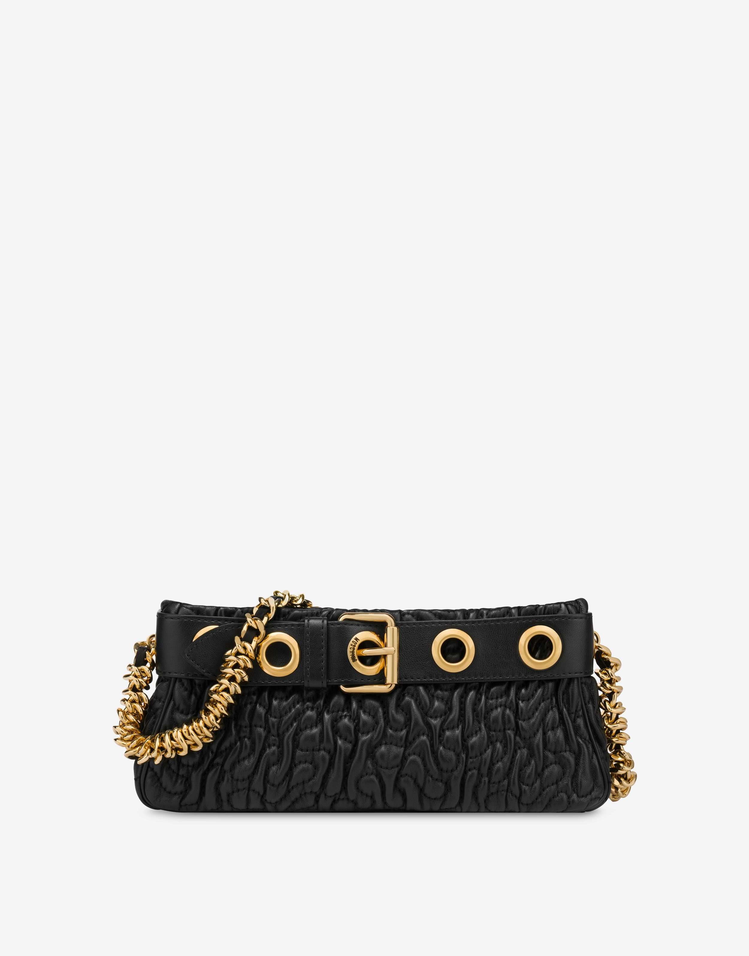Destroyed Chain Quilted Shoulder Bag