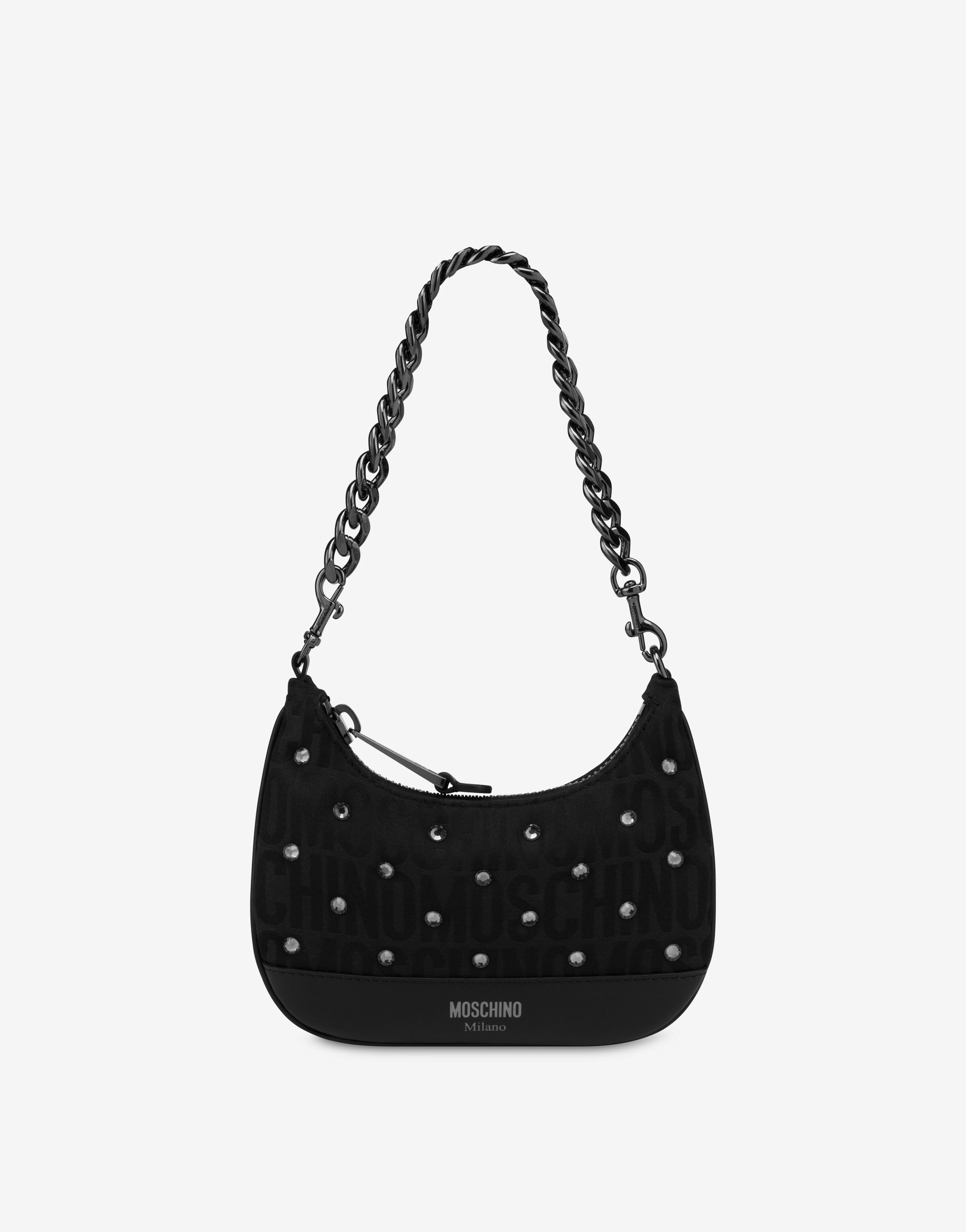 Allover Logo Mini Bag With Rhinestones
