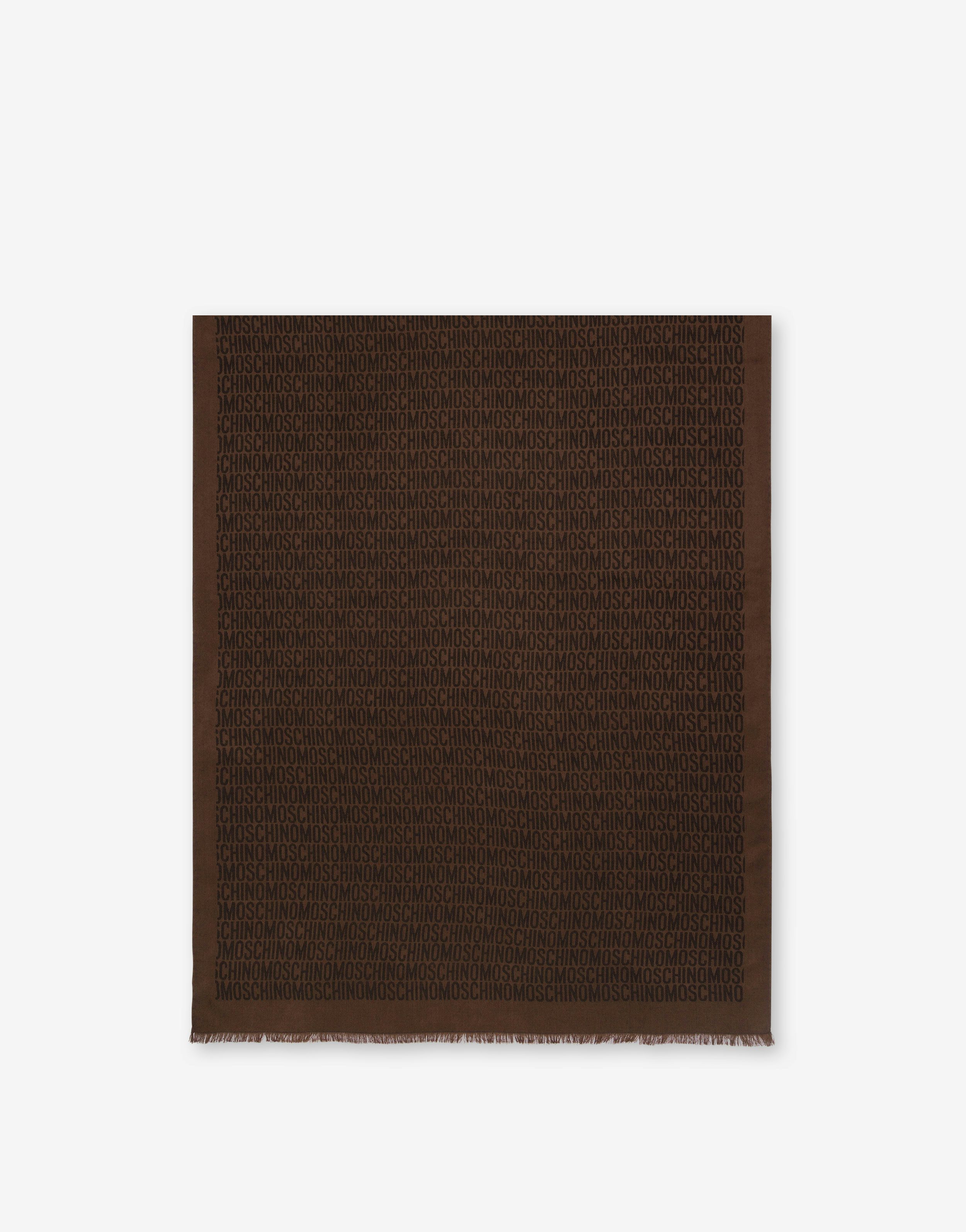 Allover Logo Silk And Wool Scarf