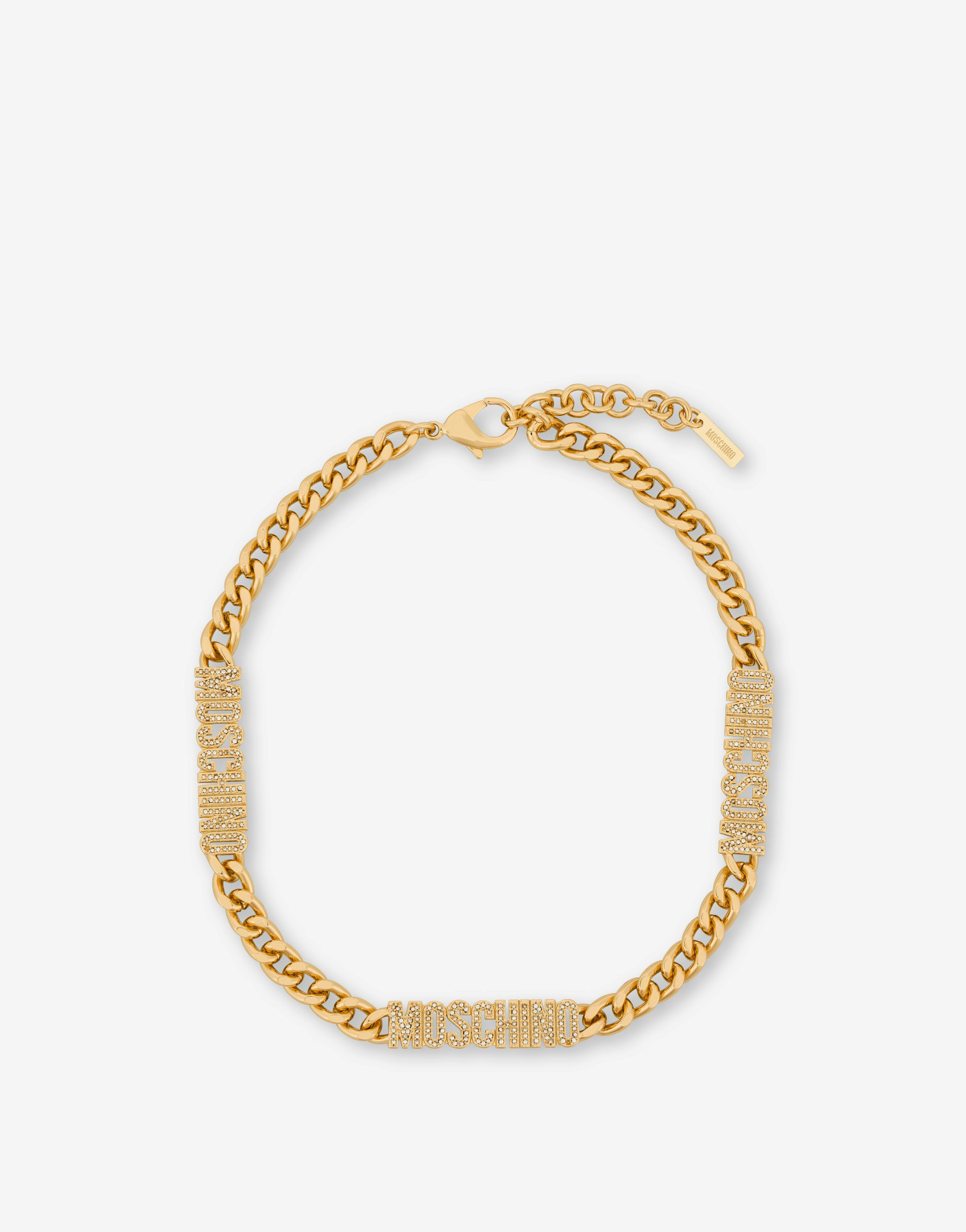 Sparkling Lettering Logo Necklace