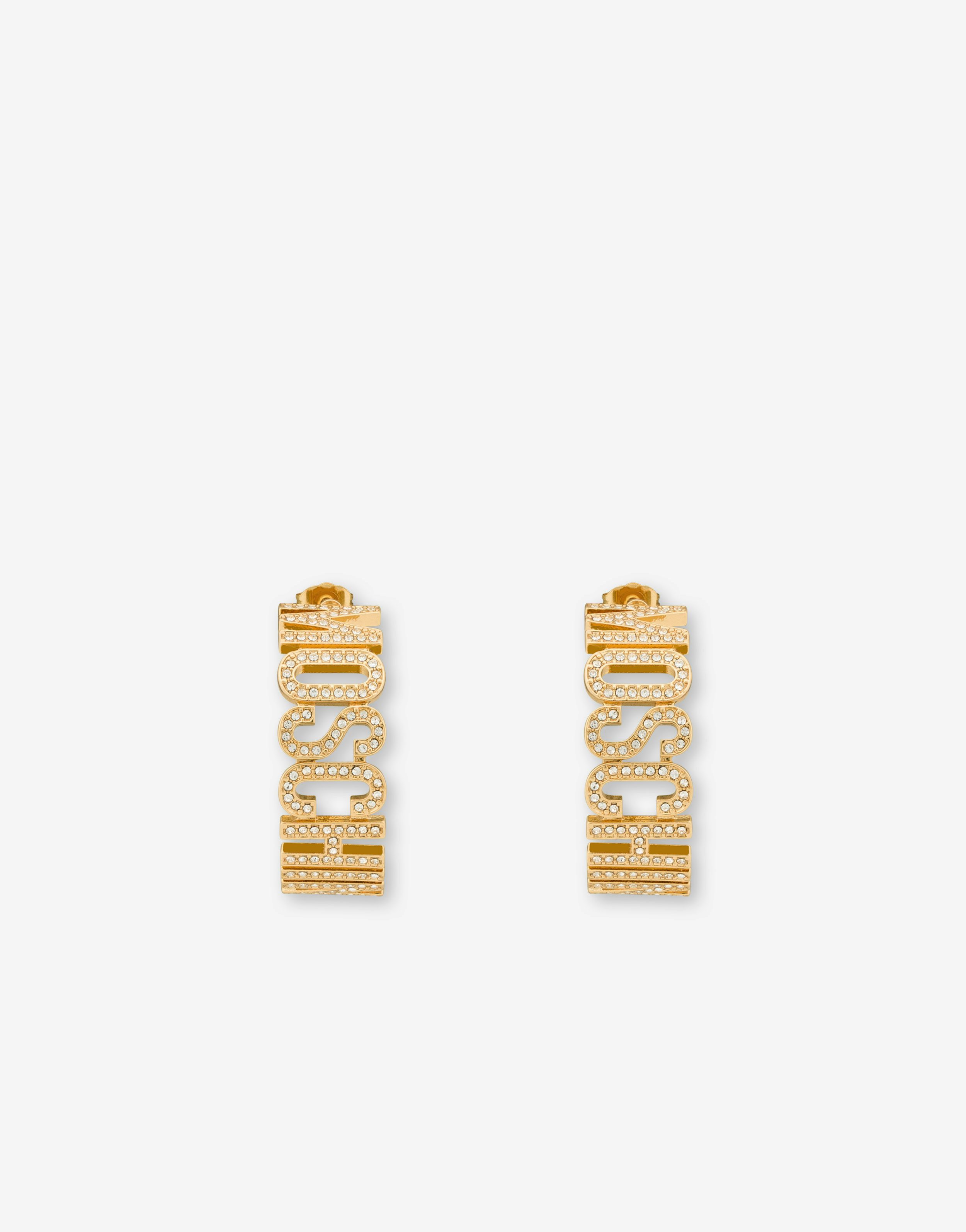Sparkling Lettering Logo Small Earrings