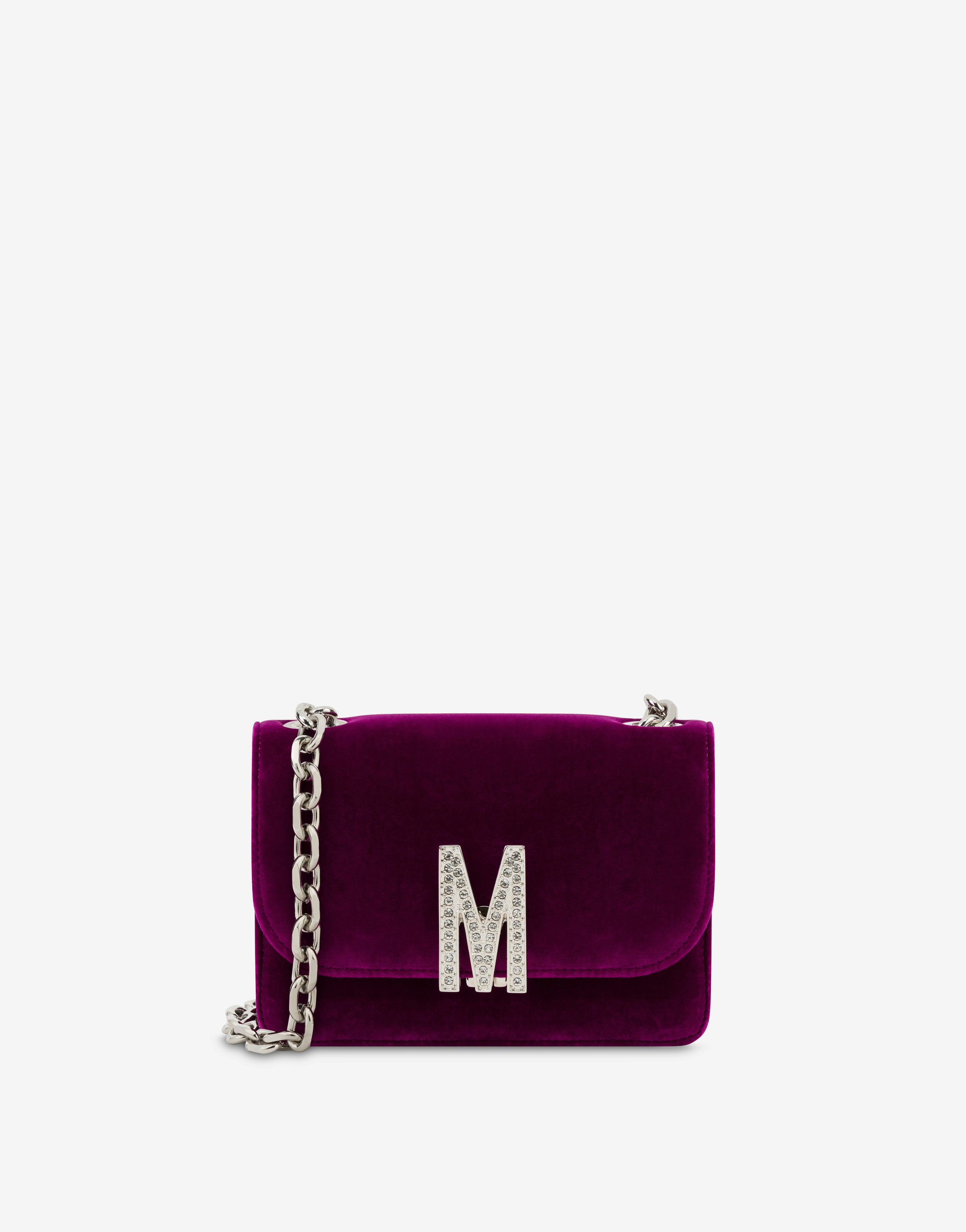 Velvet M Bag With Rhinestones