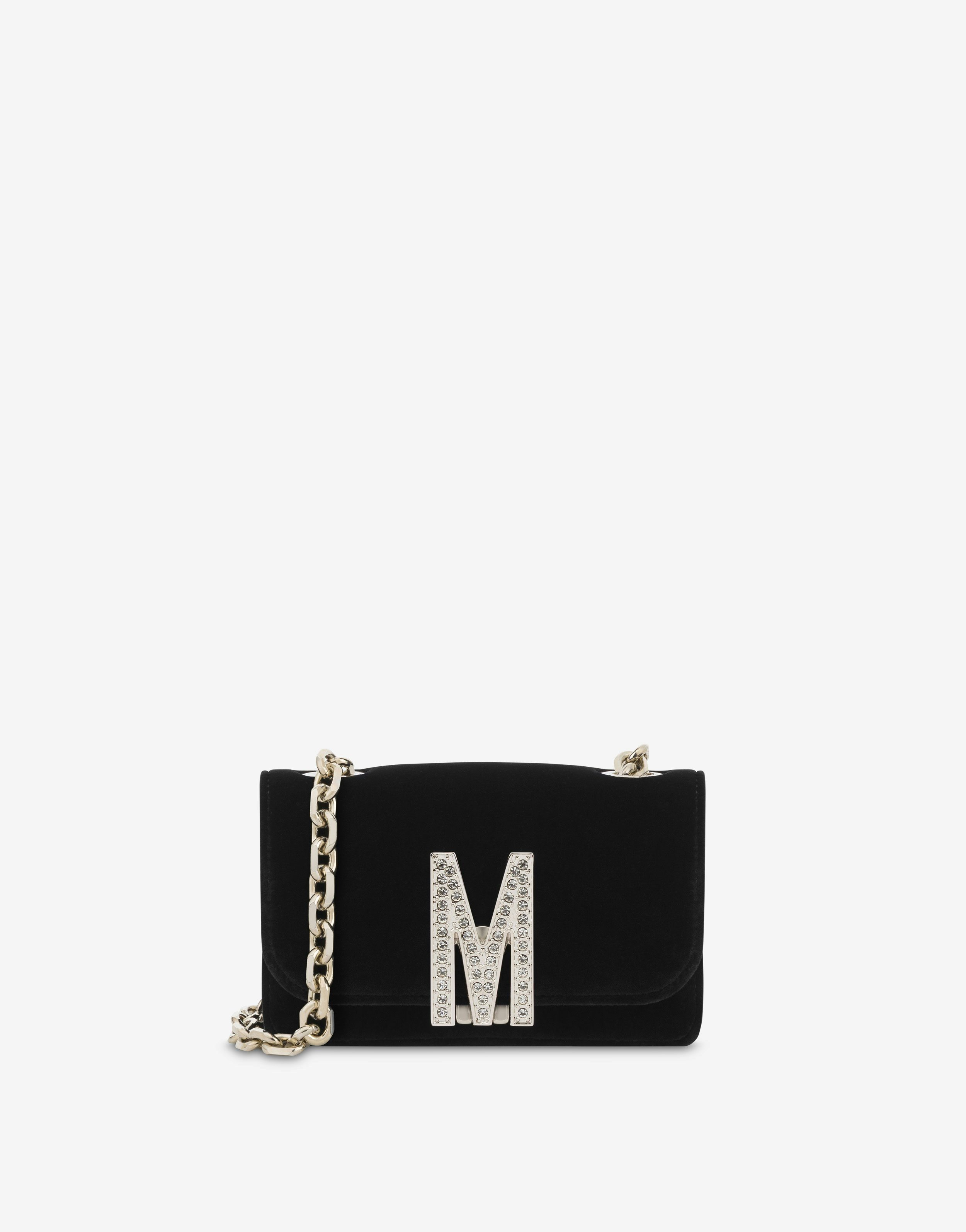 Velvet Mini M Bag With Rhinestones