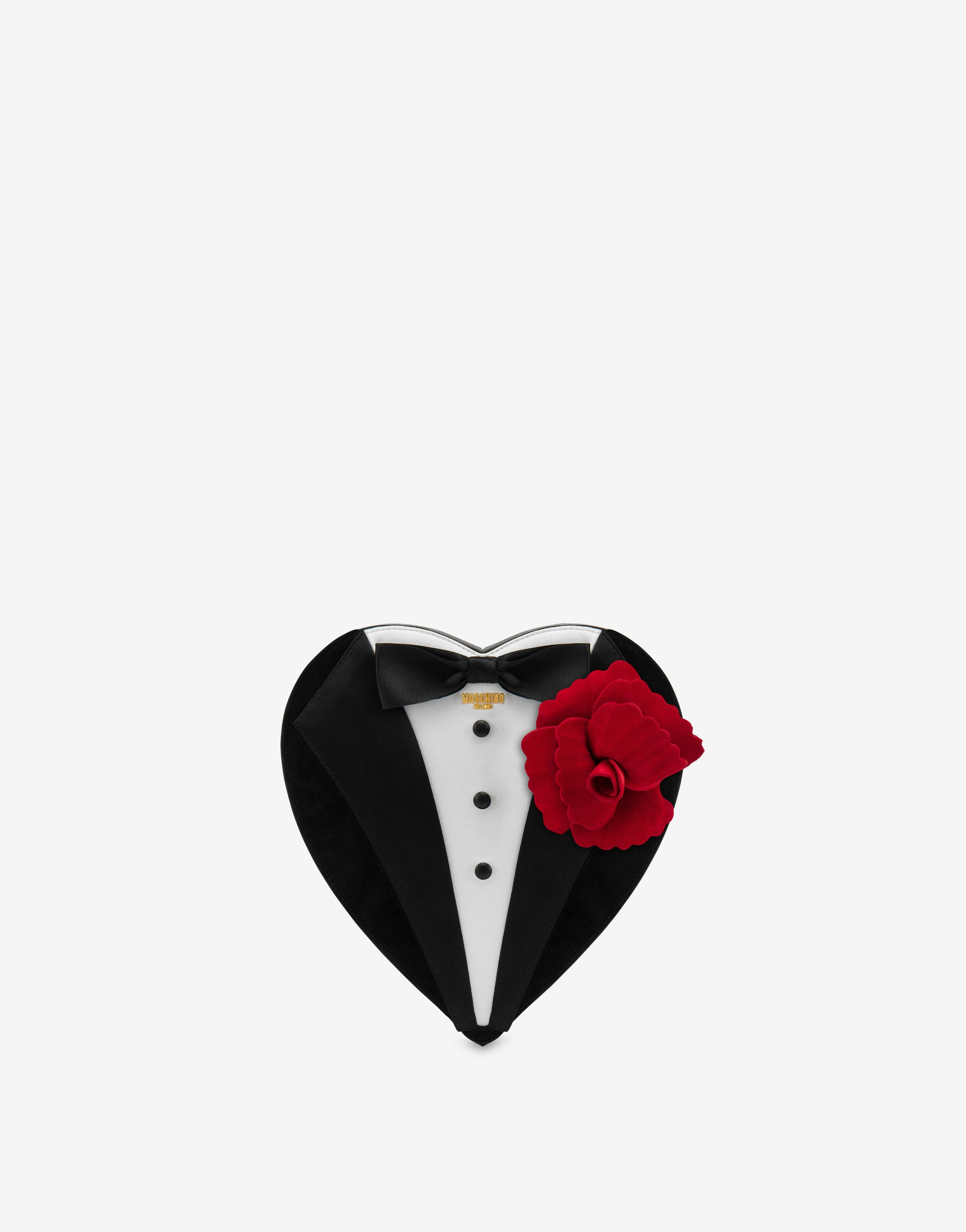 Tuxedo Velvet Heart Bag