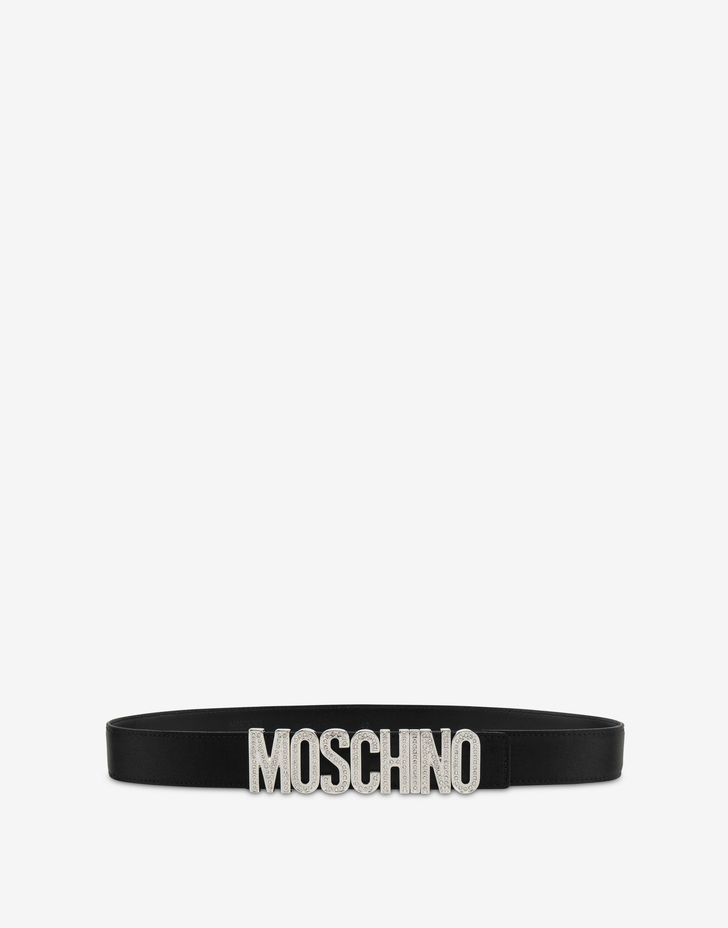 Lettering Logo Belt With Rhinestones