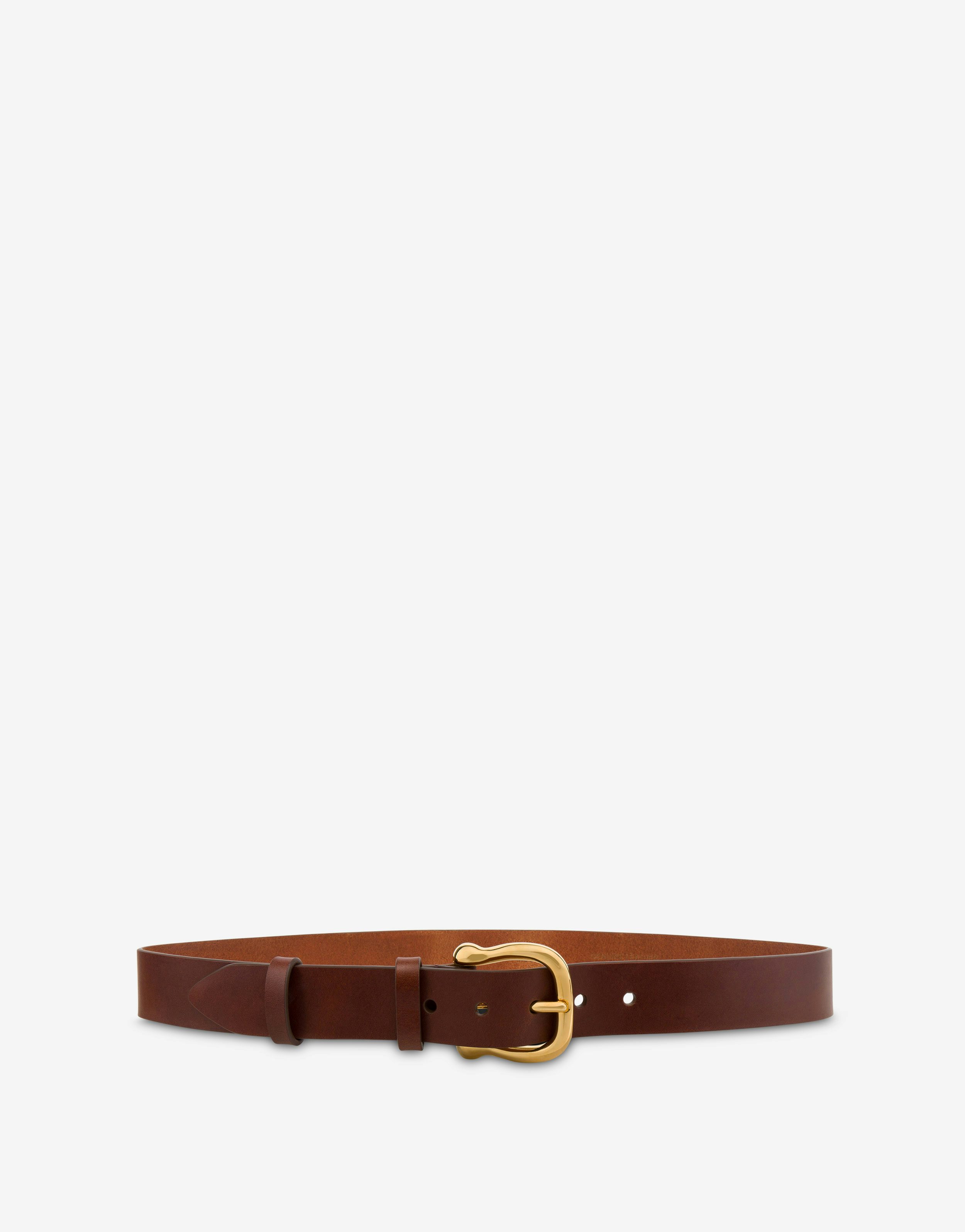 Calfskin Belt With Gold Buckle