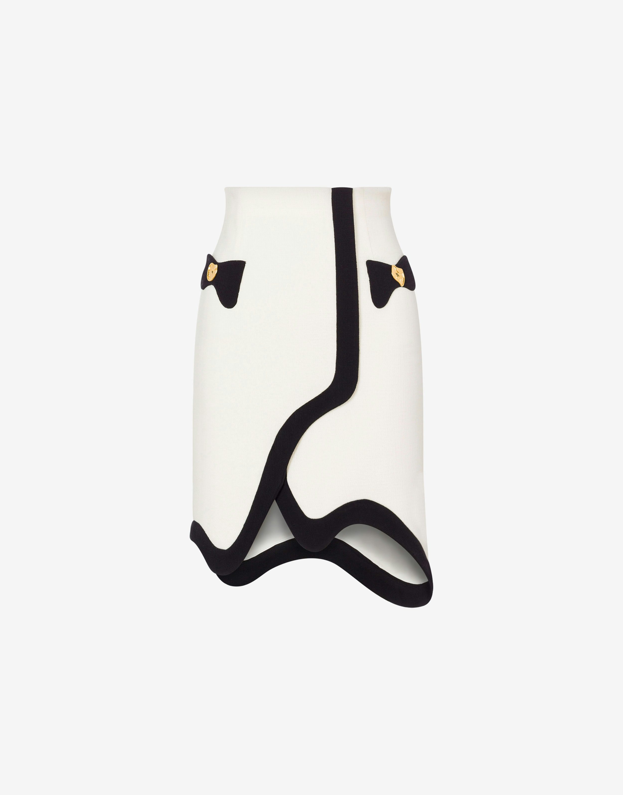 Morphed Effect Stretch Crêpe Skirt