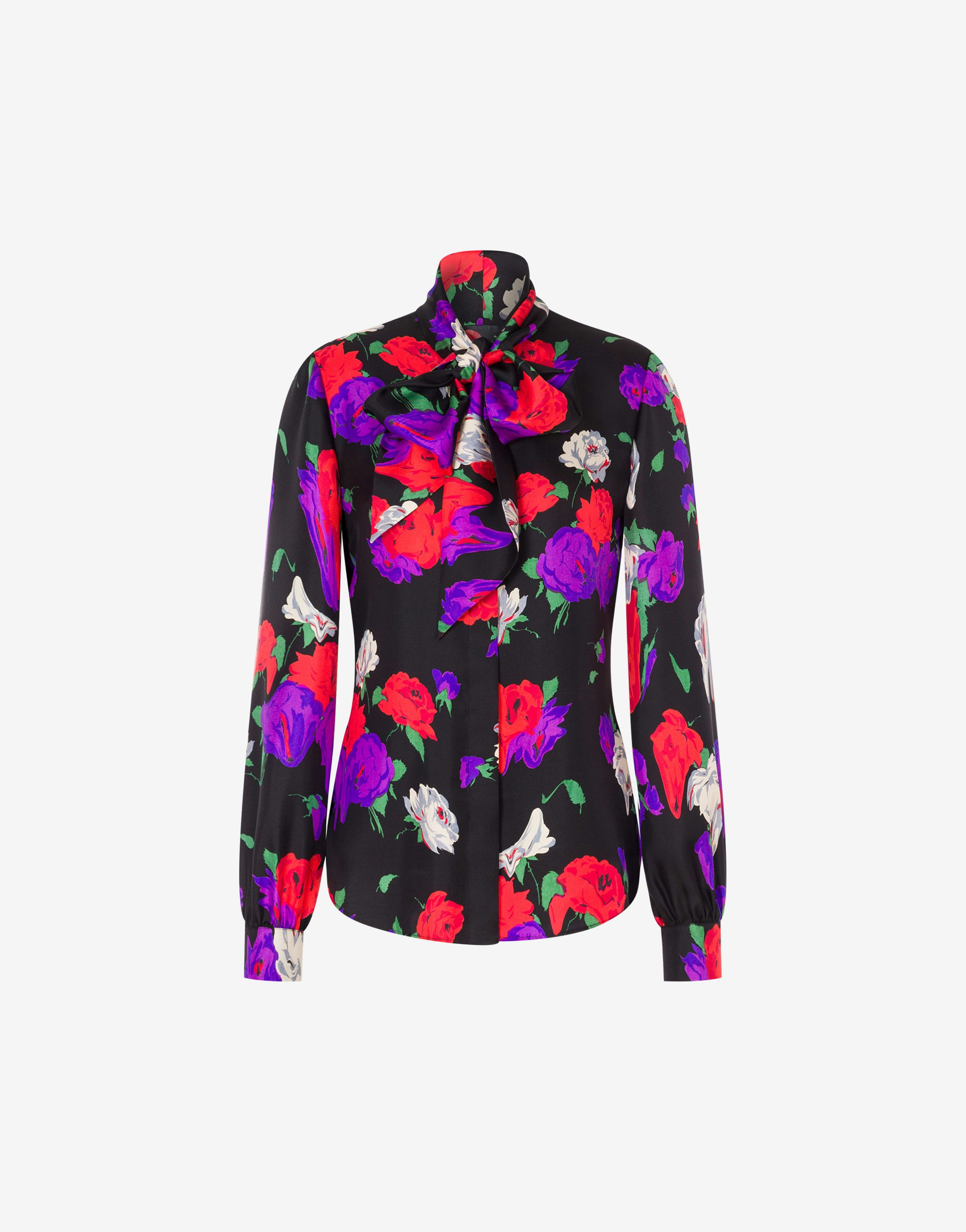 Allover Morphed Flowers Twill Shirt
