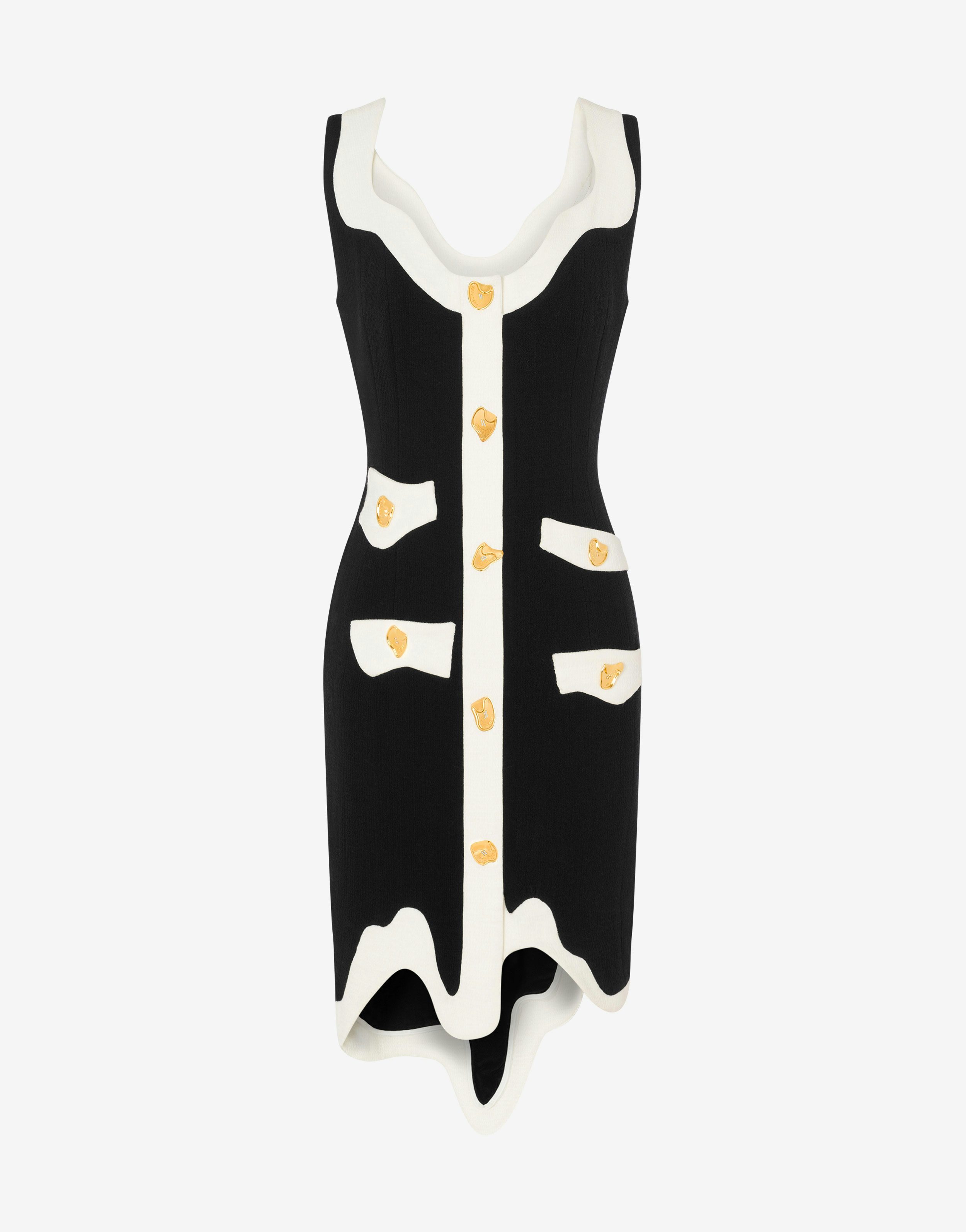 Morphed Effect Stretch Crêpe Dress