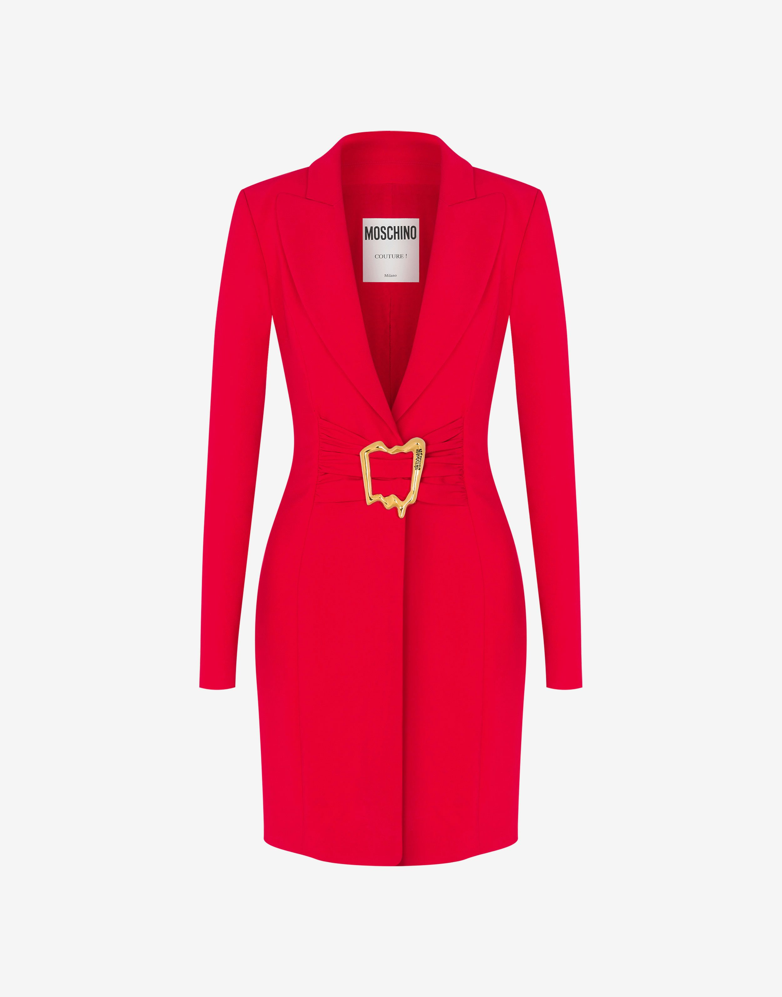 Morphed Buckle Stretch Crêpe Dress