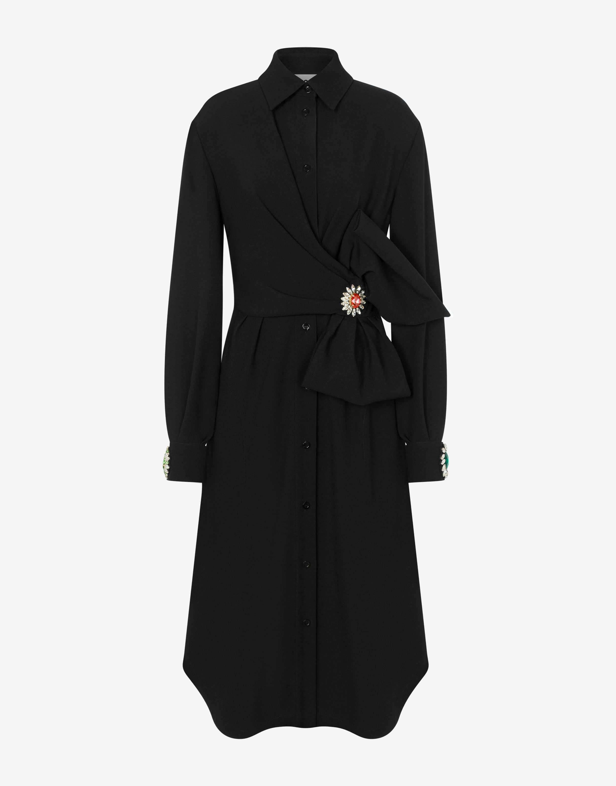 Jewel Flower Envers Satin Dress