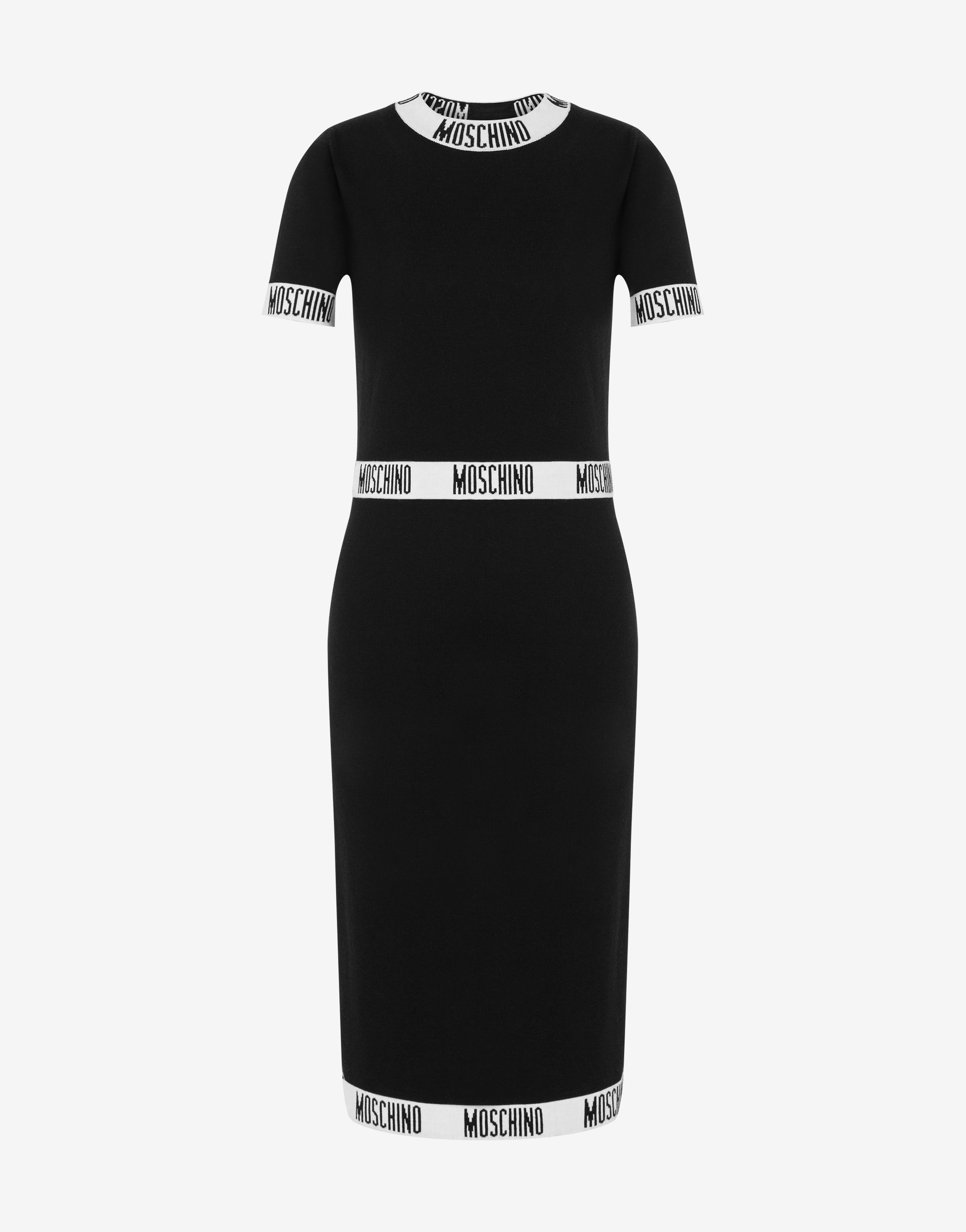 Logo Tapes Wool Dress
