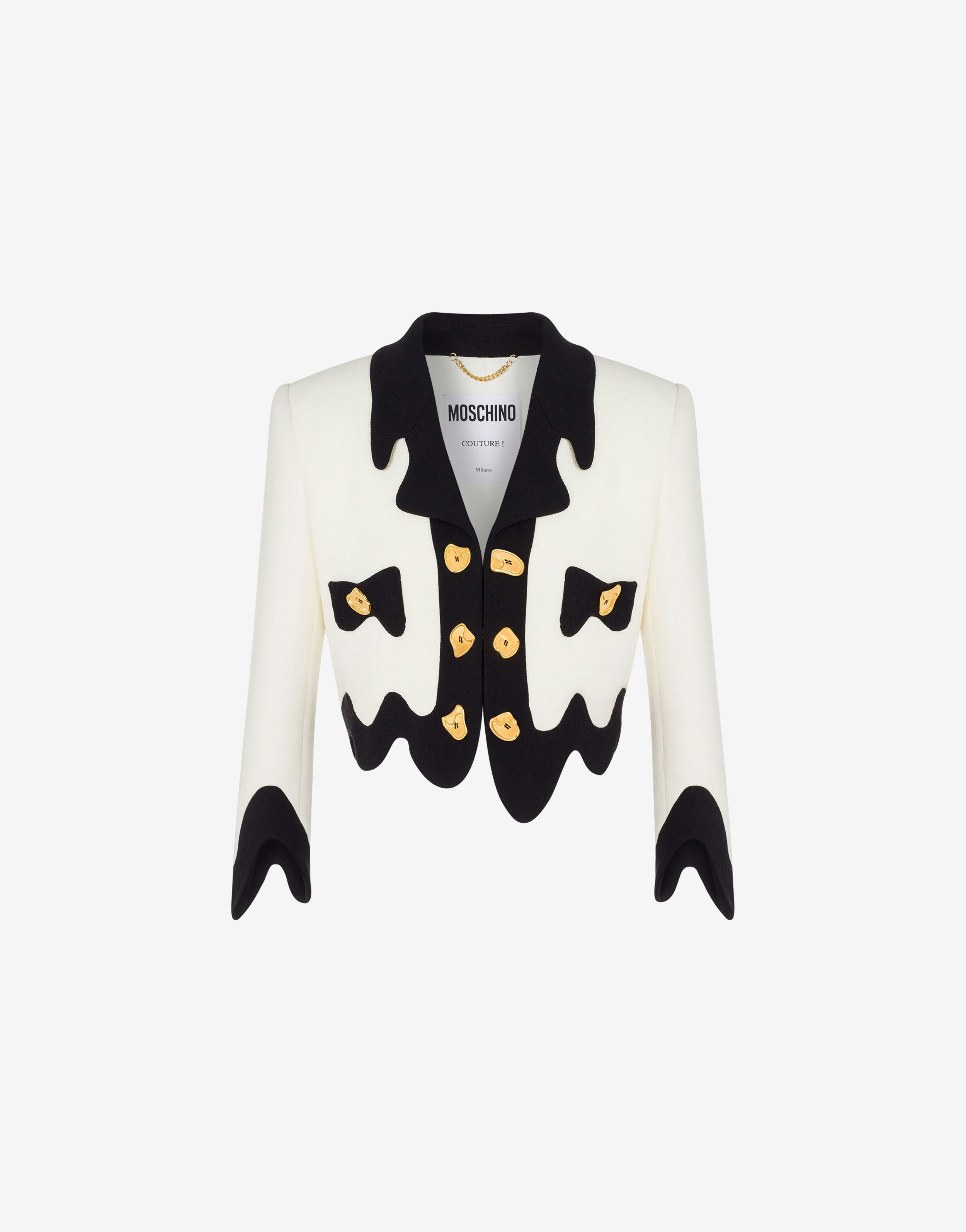Morphed Effect Stretch Crêpe Crop Jacket