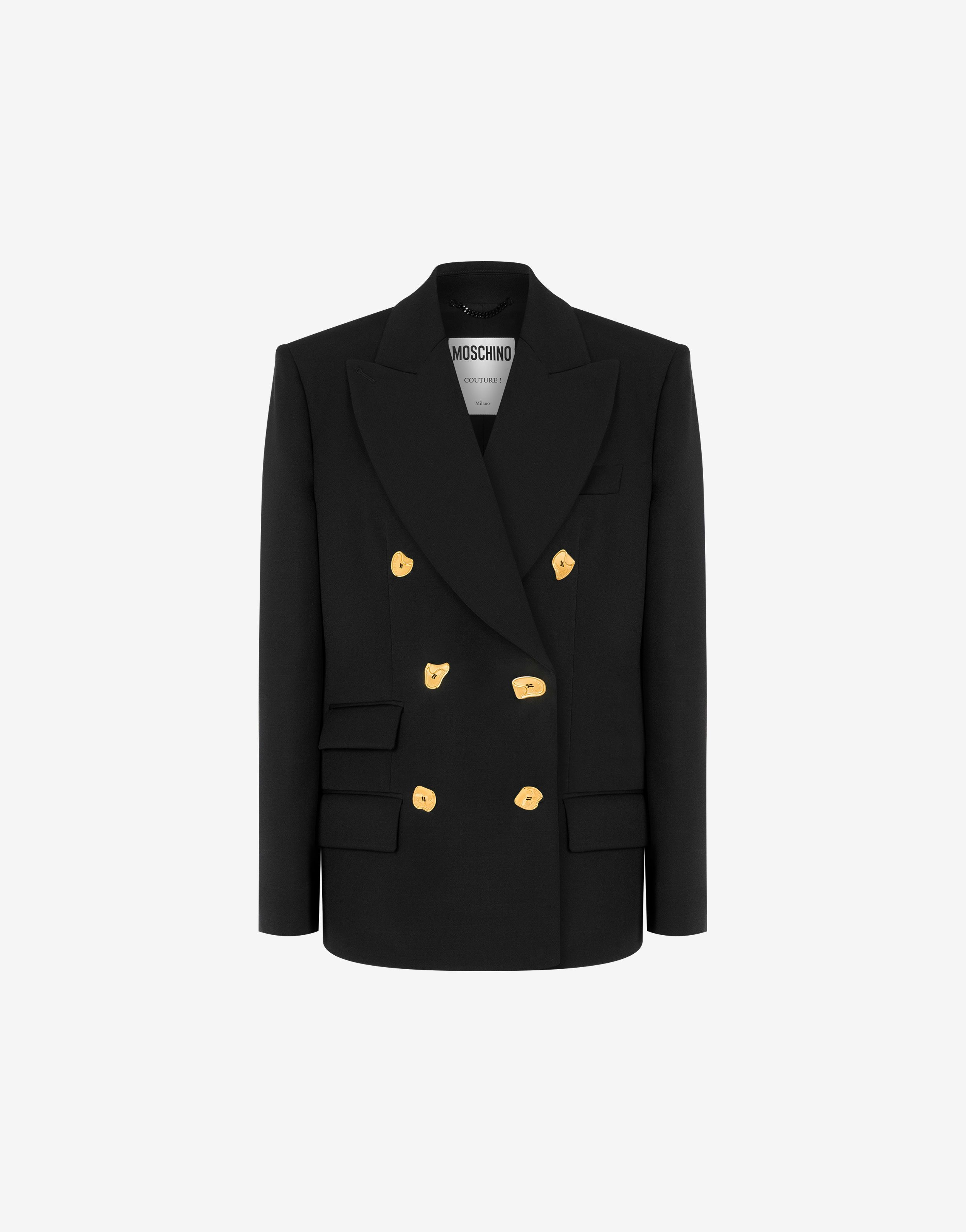 Morphed Buttons Wool Gabardine Jacket