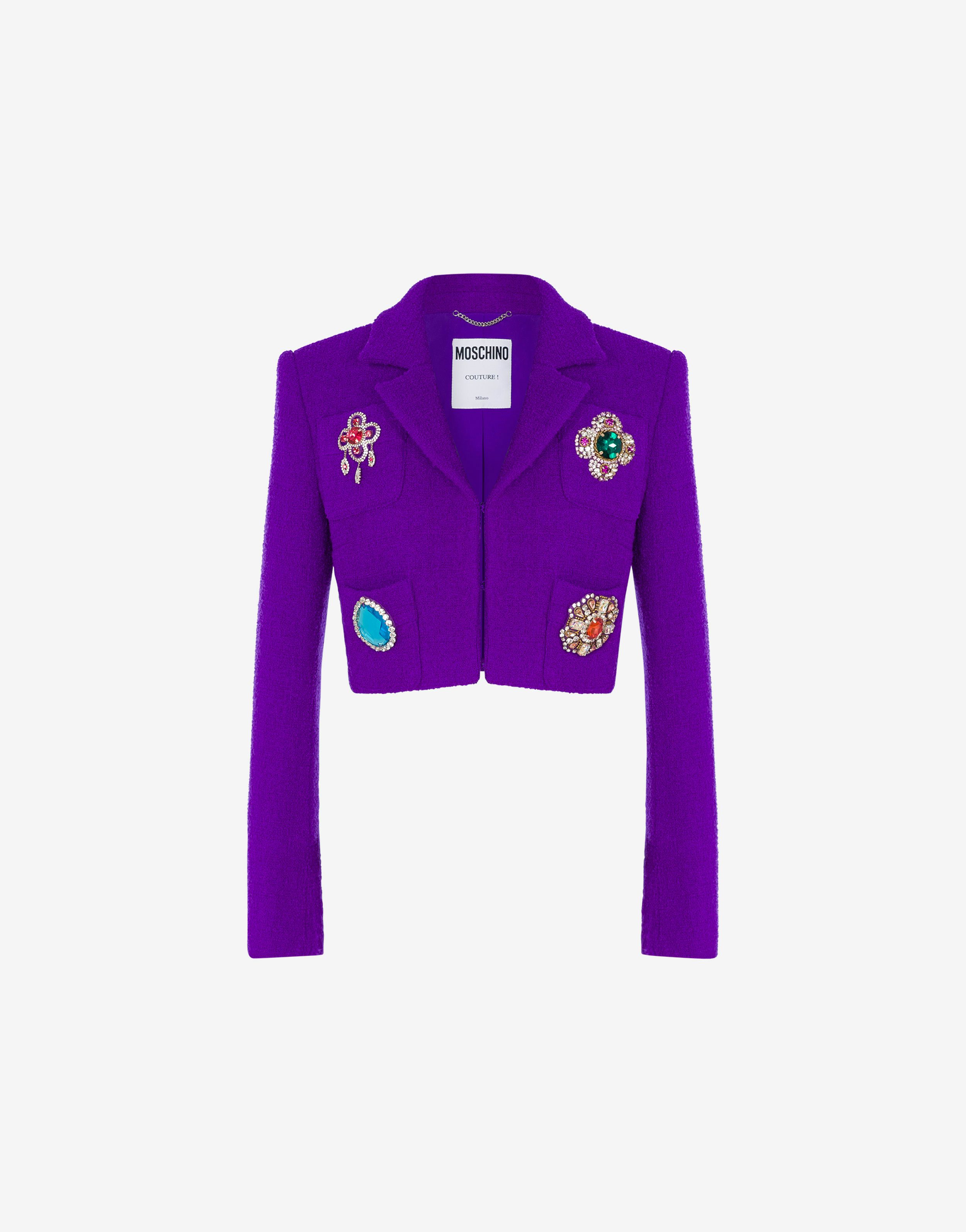 Jewels Flower Bouclé Crop Jacket