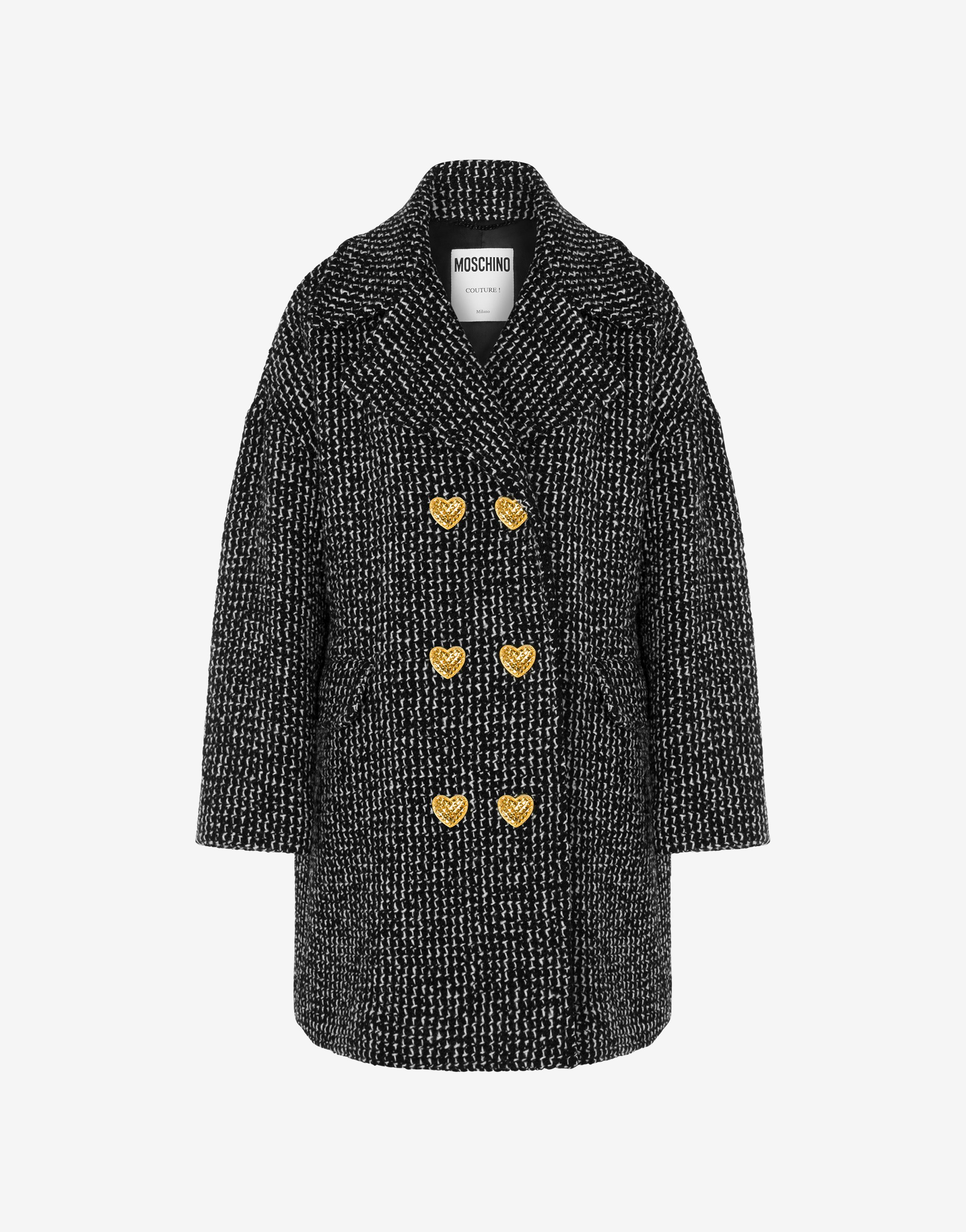Heart Buttons Salt And Pepper Coat