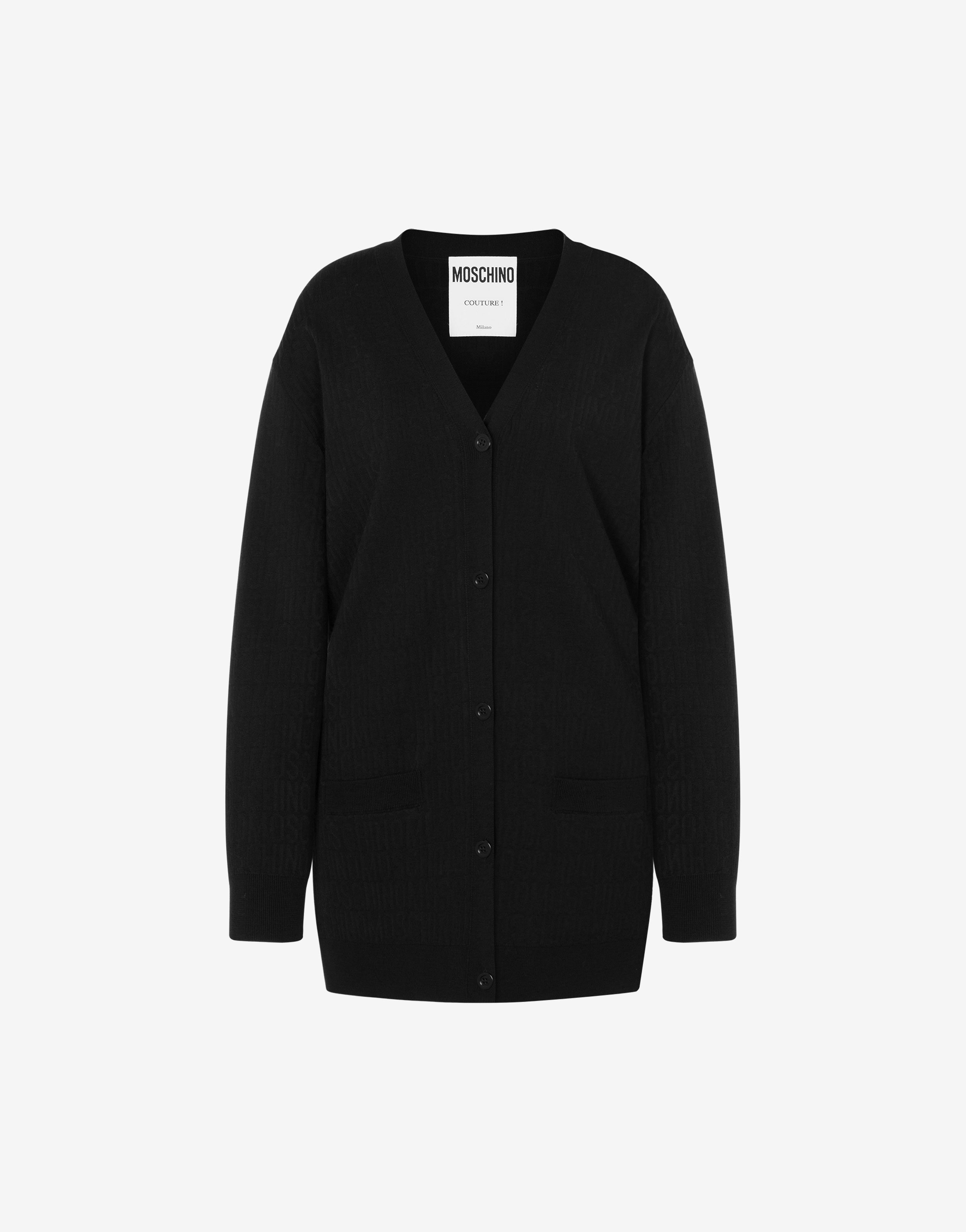 Allover Logo Wool Cardigan