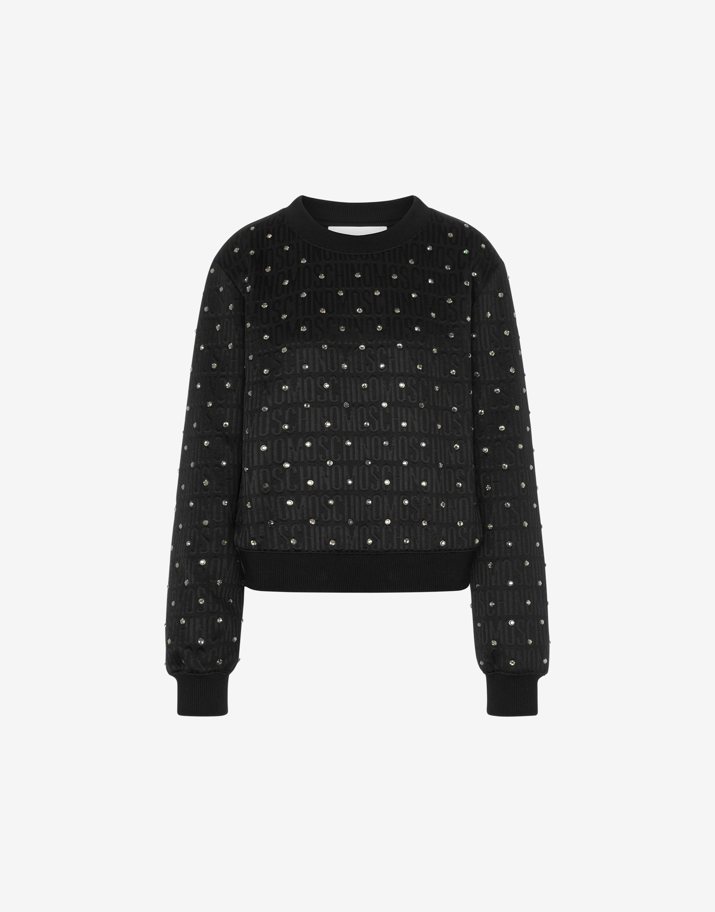Allover Logo Sweatshirt With Rhinestones