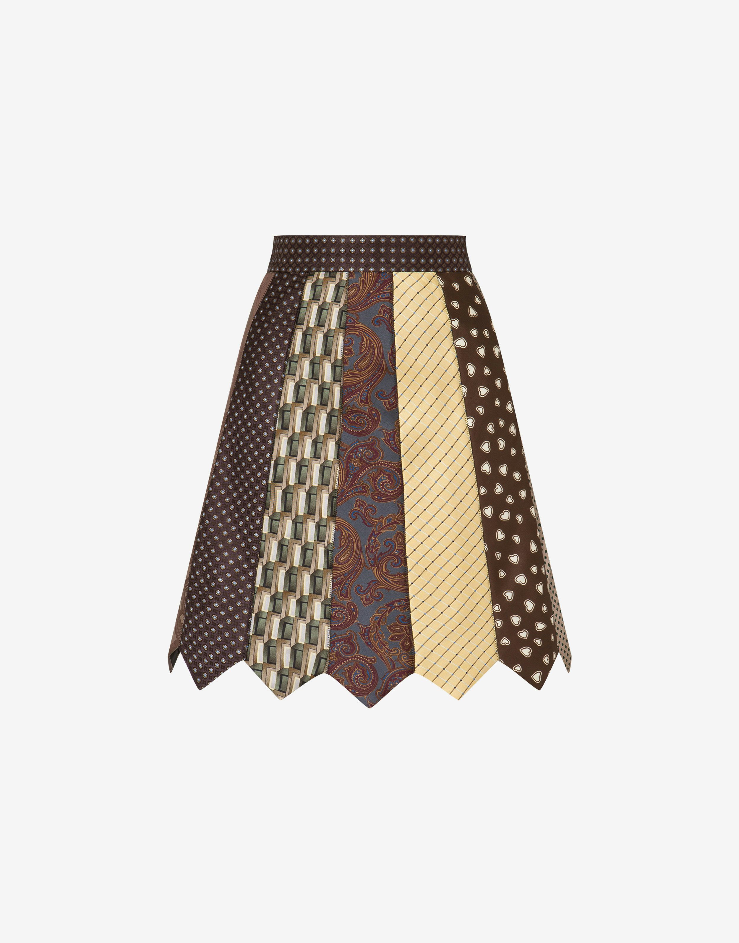 Tie Patchwork Skirt