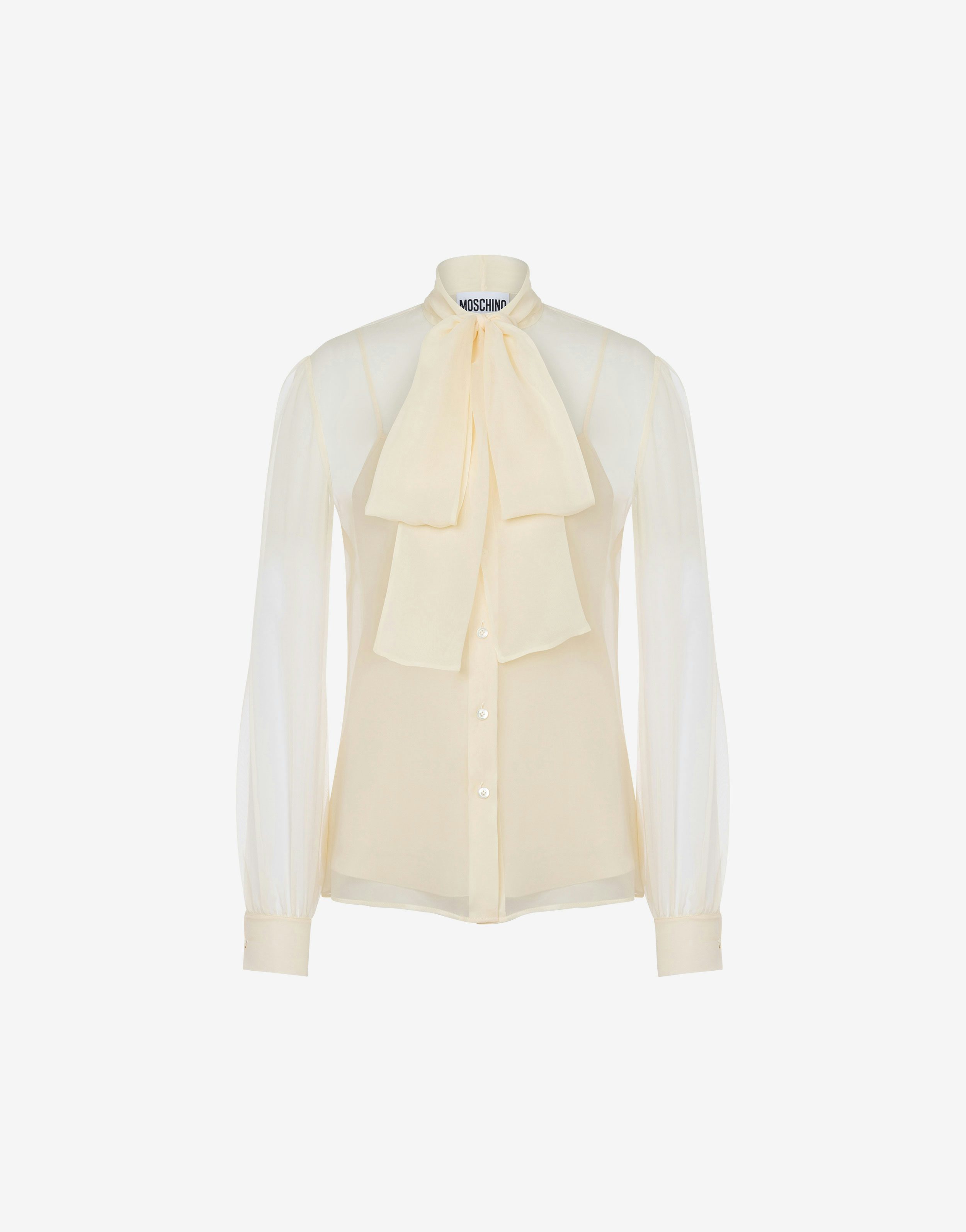 Chiffon Pussy-bow Shirt