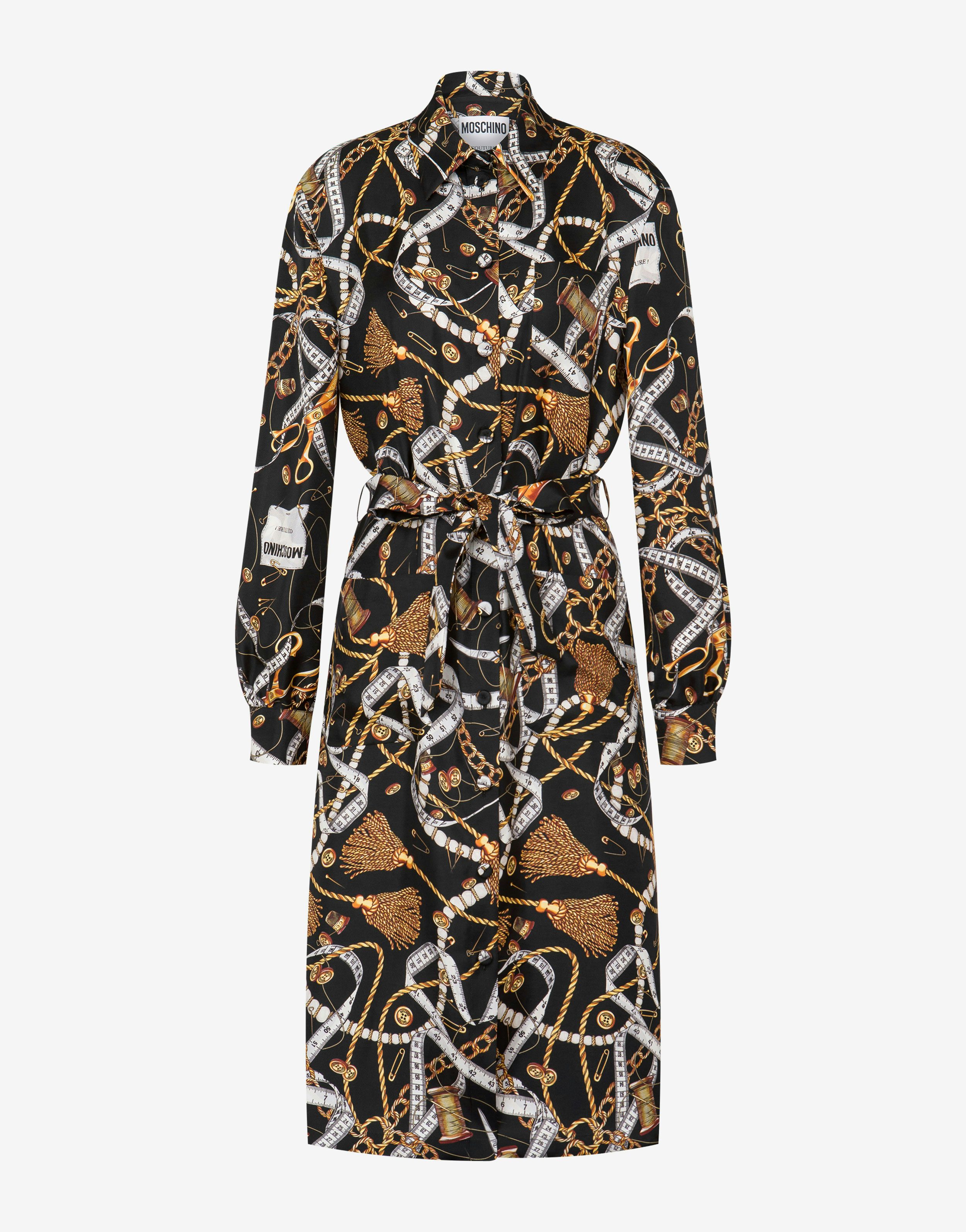 Allover Sartorial Silk Twill Dress