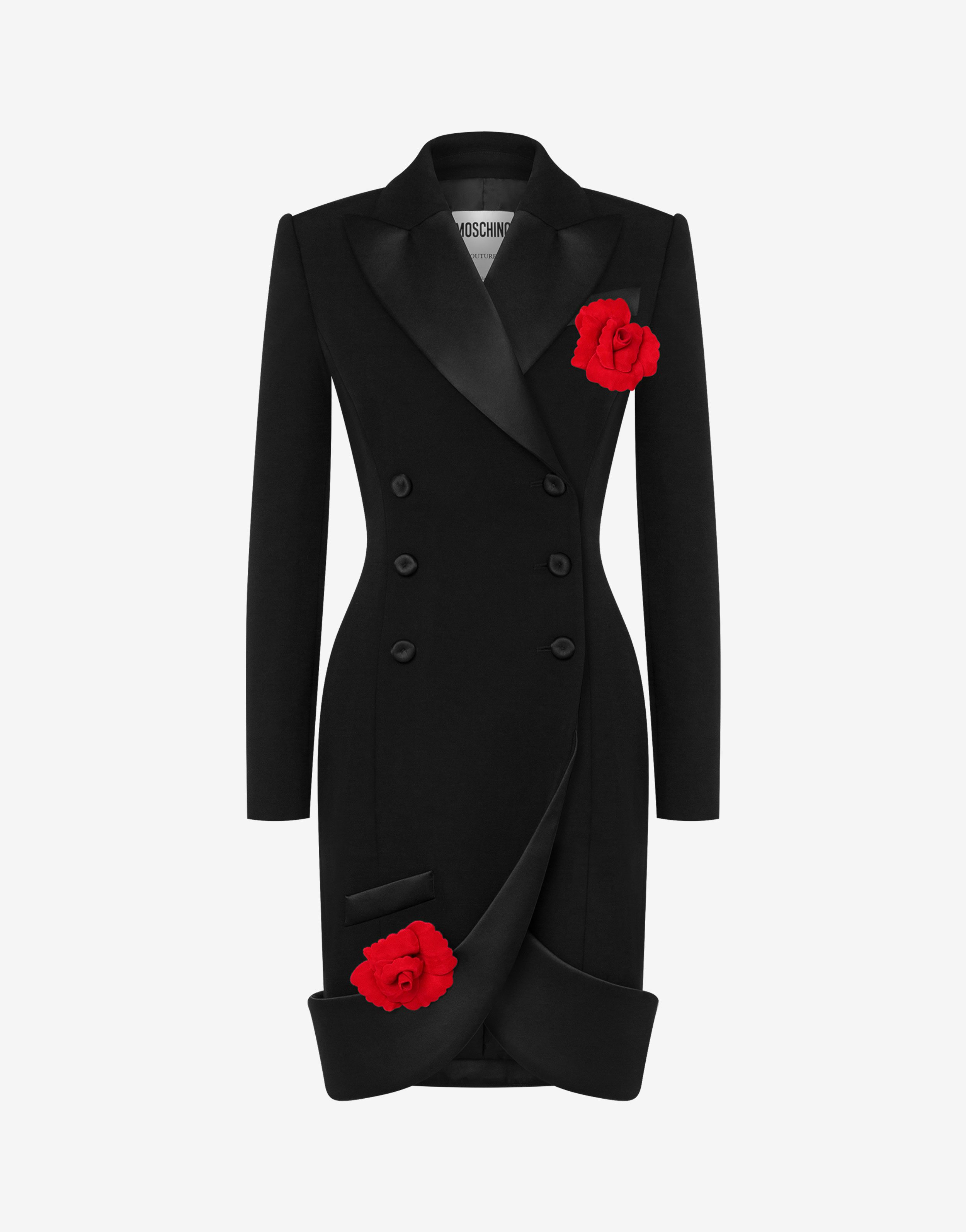 Tuxedo Grain De Poudre Wool Dress
