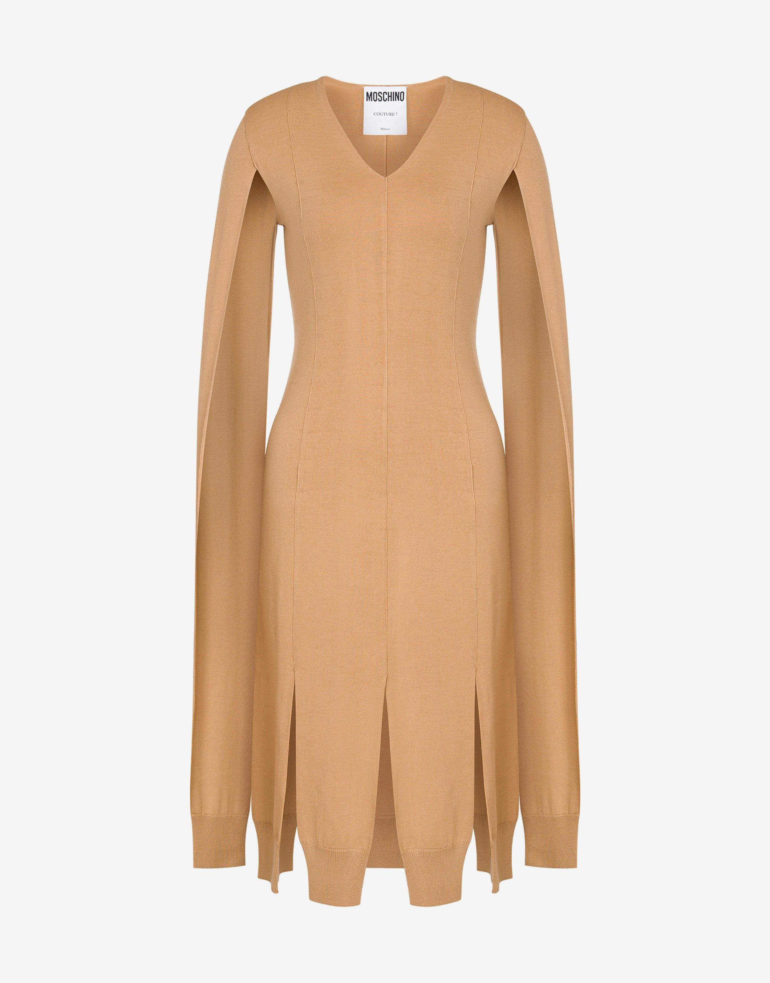 Wool Dress With Cape Sleeves