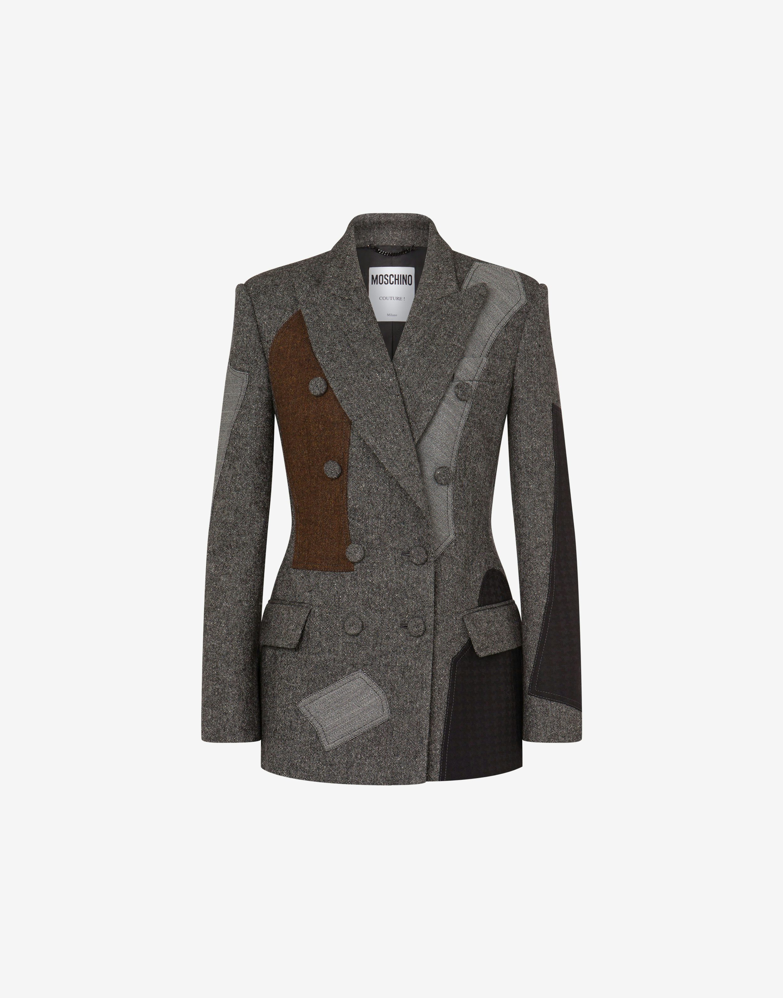 Patchwork Wool Blend Jacket