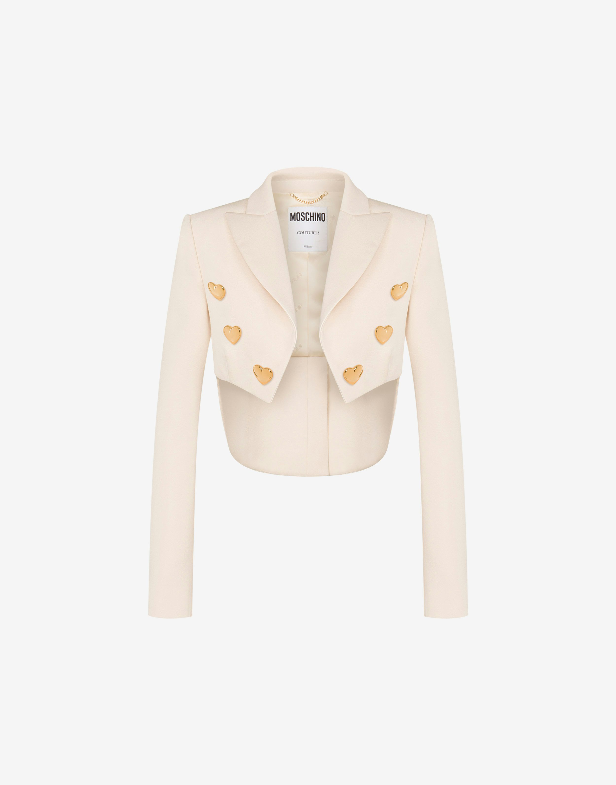 Heart Buttons Wool Bolero Jacket