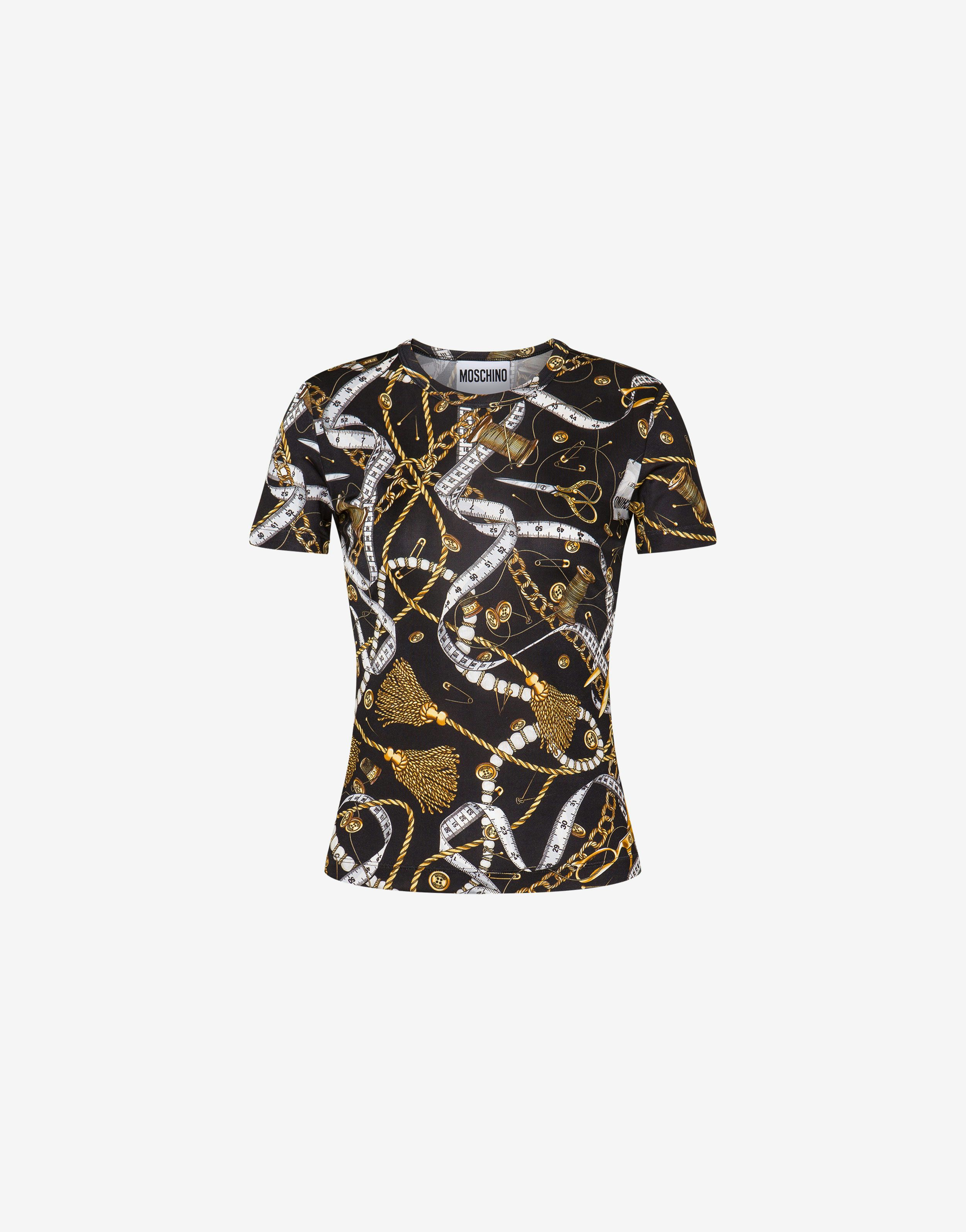 Allover Sartorial Print Organic Viscose T-shirt